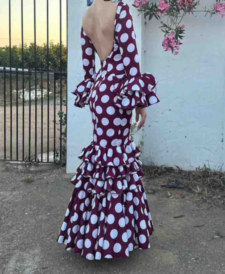 Vestido Flamenca Buganvilla Con Lunares Blancos — foto 1 de 2