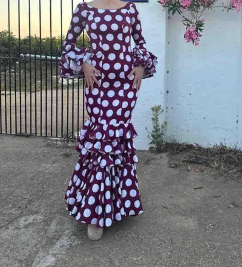 Vestido Flamenca Buganvilla Con Lunares Blancos — foto 2 de 2