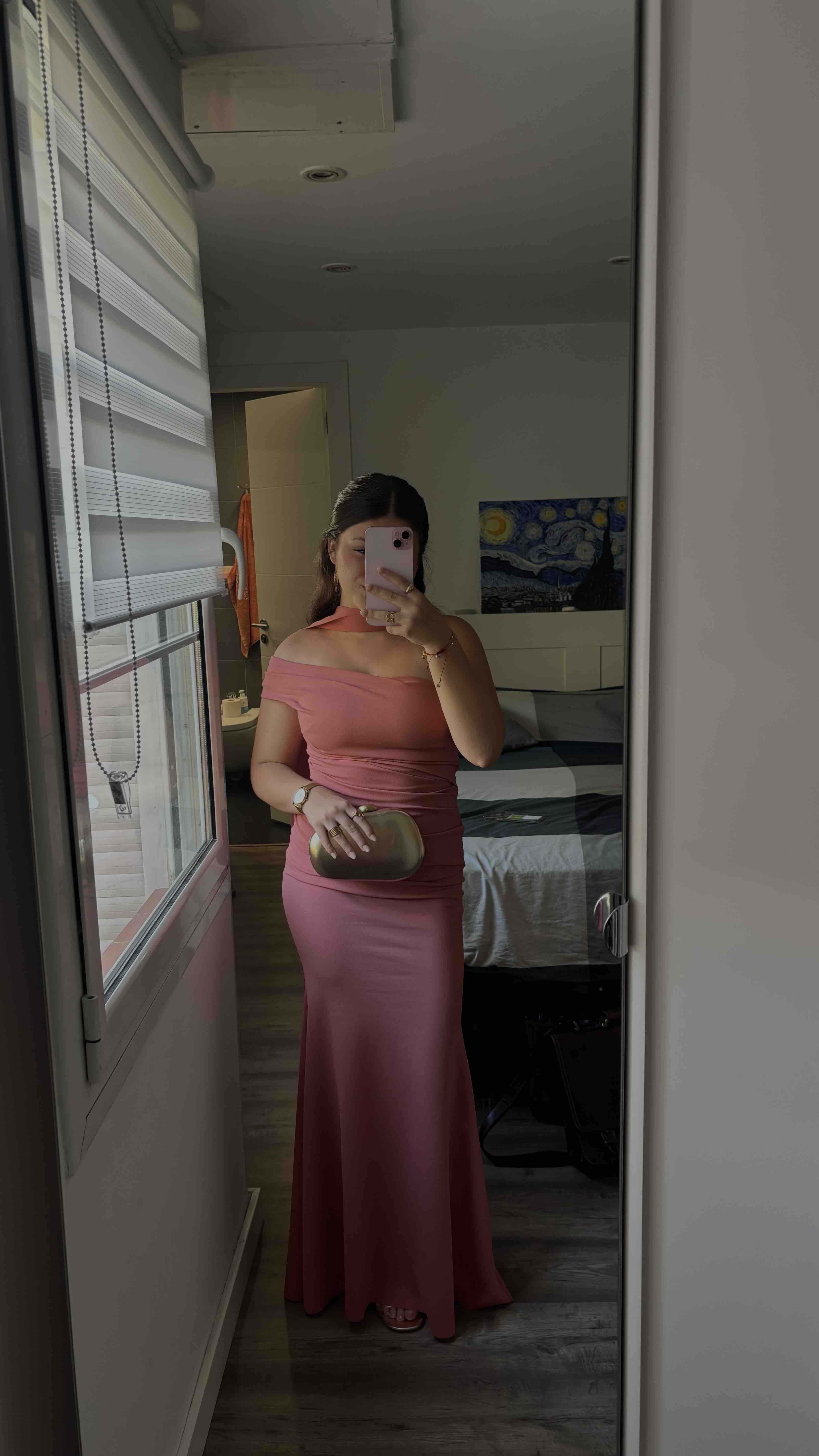 Vestido voggin rosa, talla S, en alquiler — foto 1 de 2
