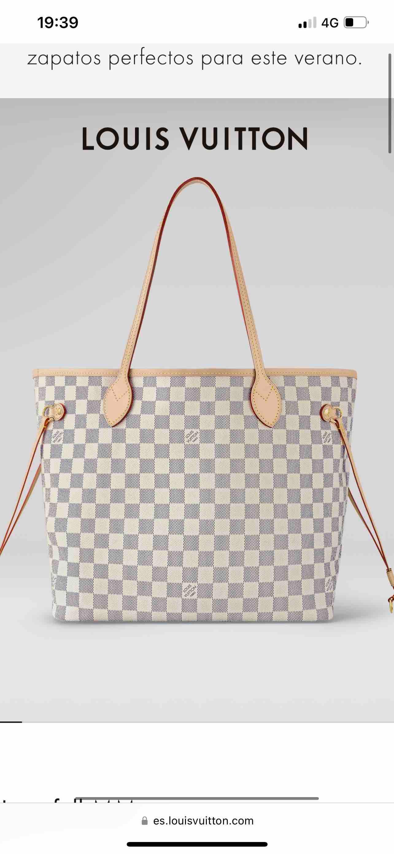Bolso Louis vuitton neverful mm beige — foto 1 de 4