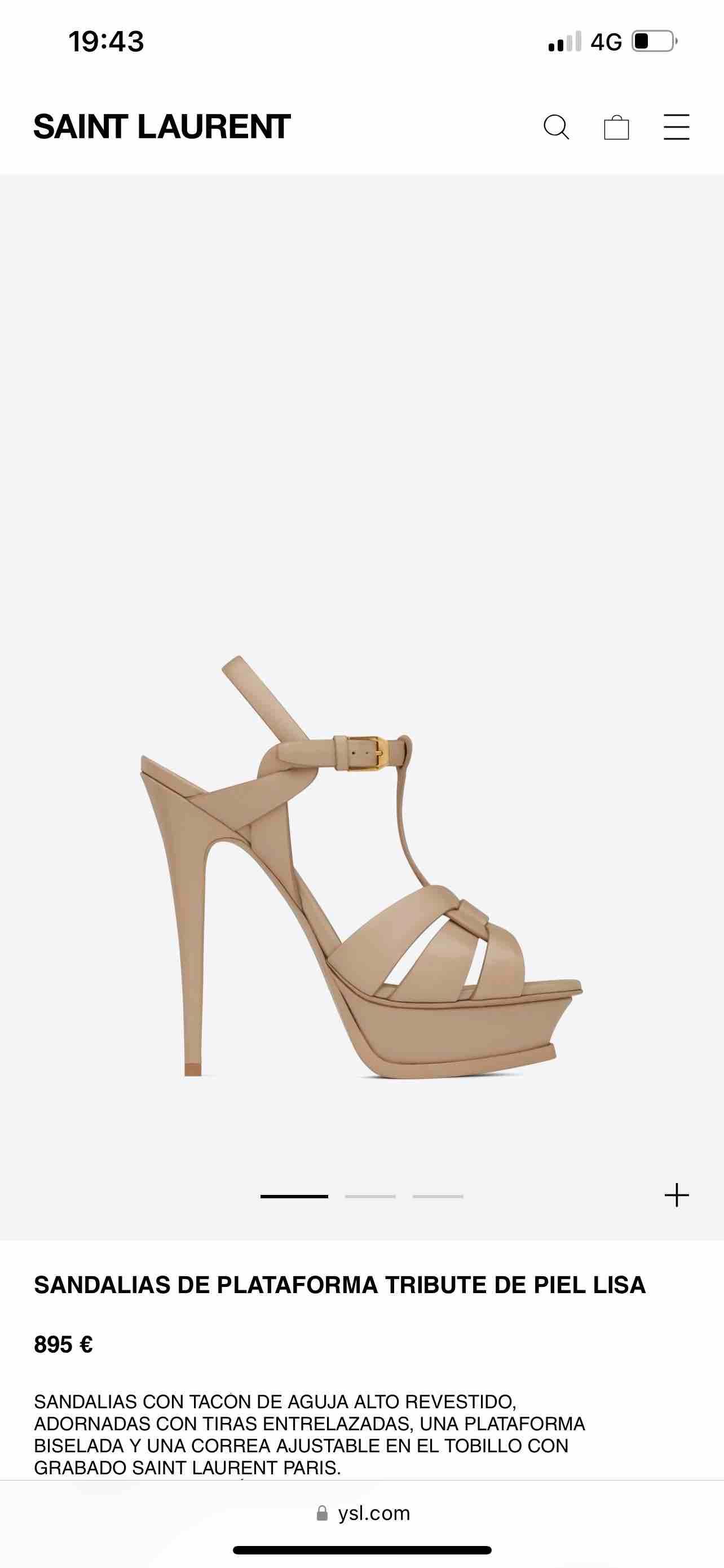 Sandalias yves saint Laurent tribute beige — foto 1 de 3