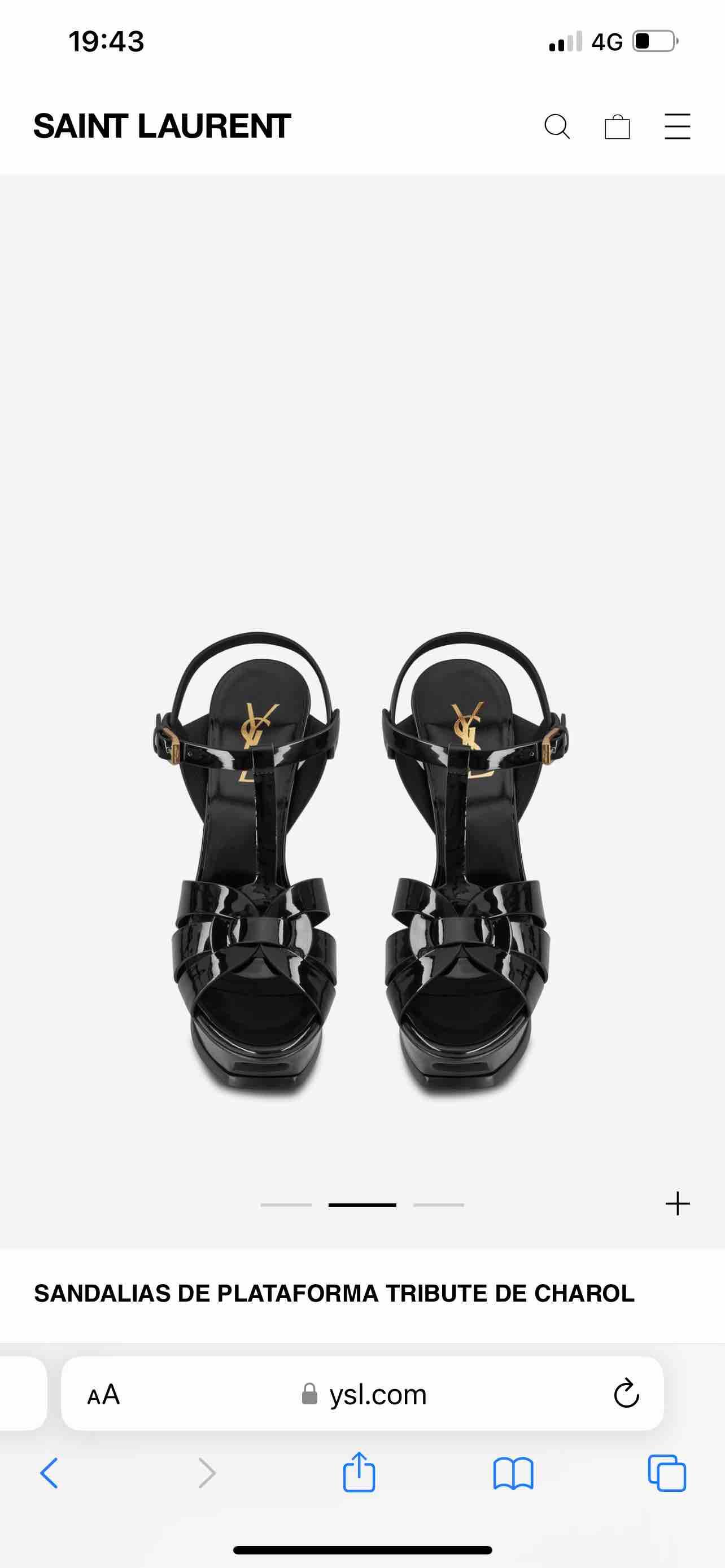 Sandalias yves saint Laurent tribute negras — foto 2 de 3