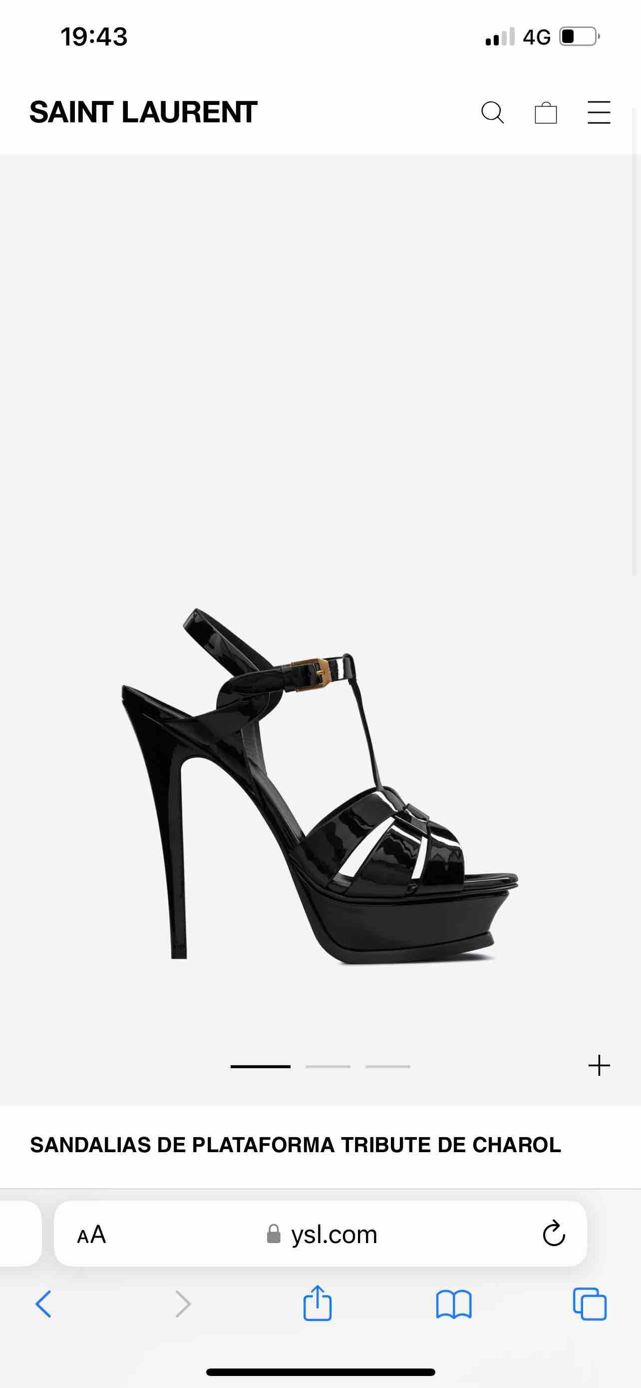 Sandalias yves saint Laurent tribute negras — foto 1 de 3