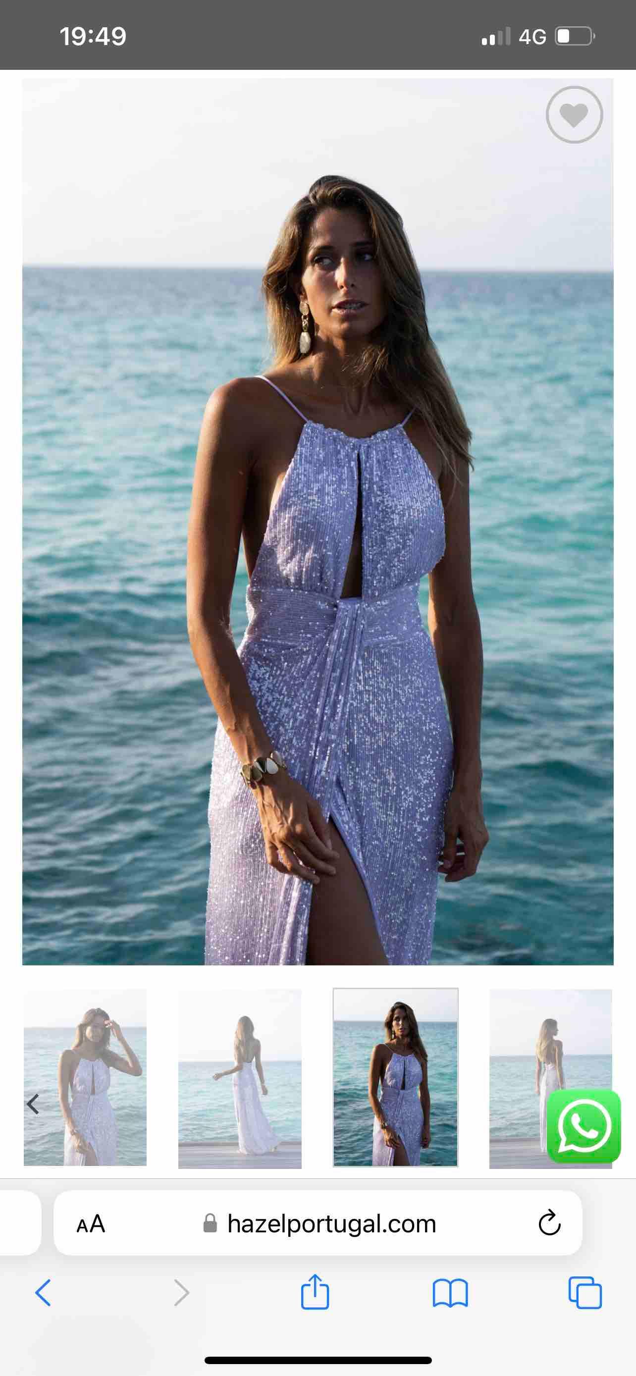Vestido halter morado brillos Hazel Portugal — foto 1 de 4
