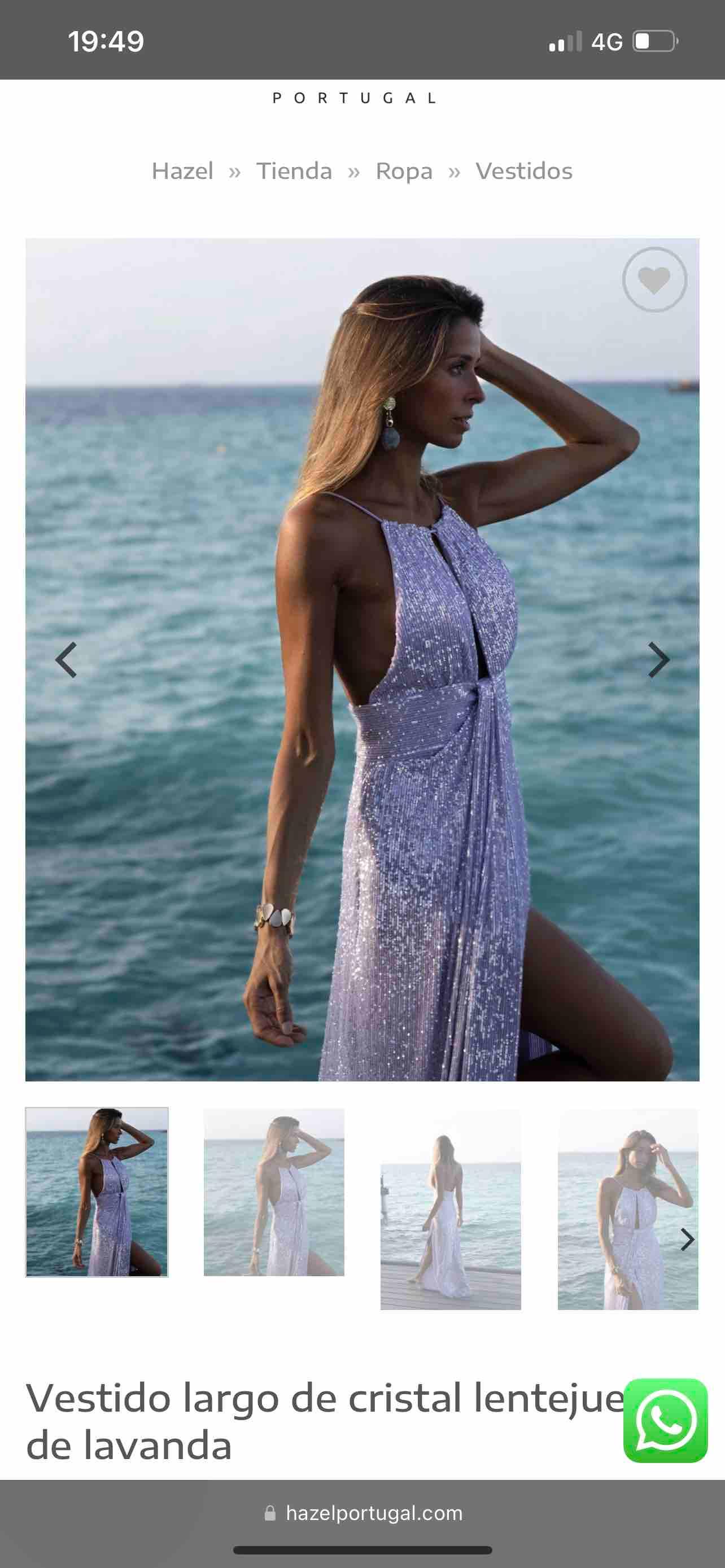 Vestido halter morado brillos Hazel Portugal — foto 4 de 4