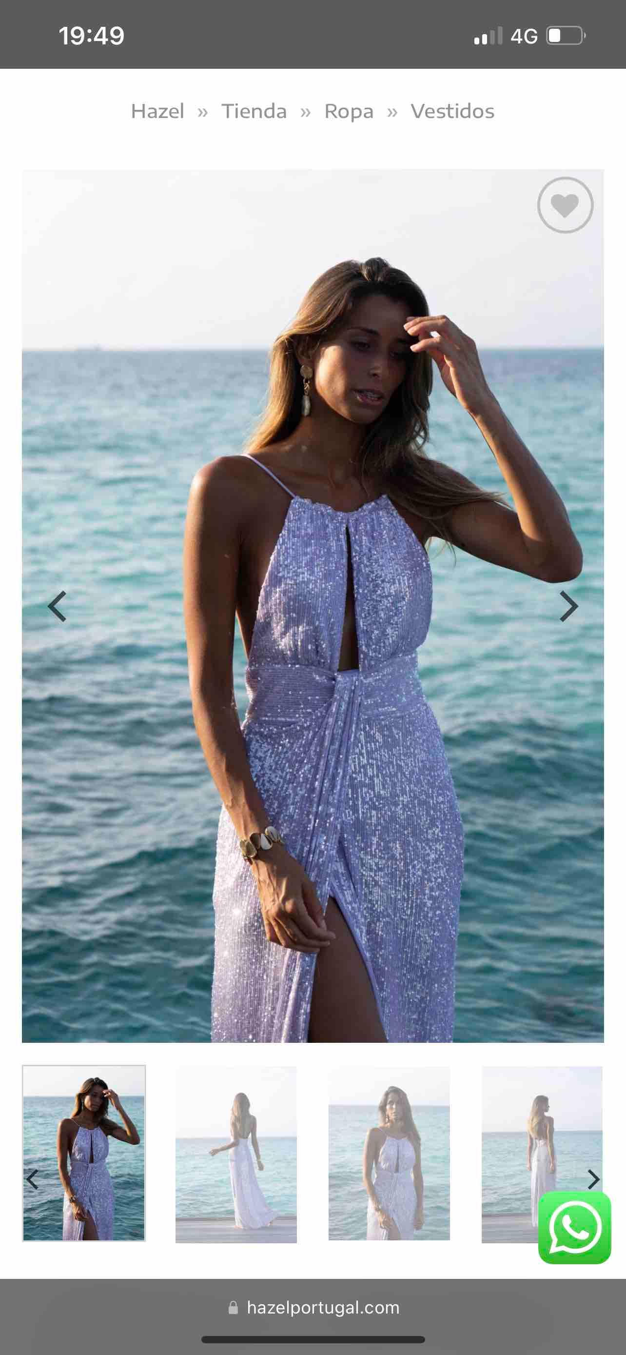 Vestido halter morado brillos Hazel Portugal — foto 3 de 4