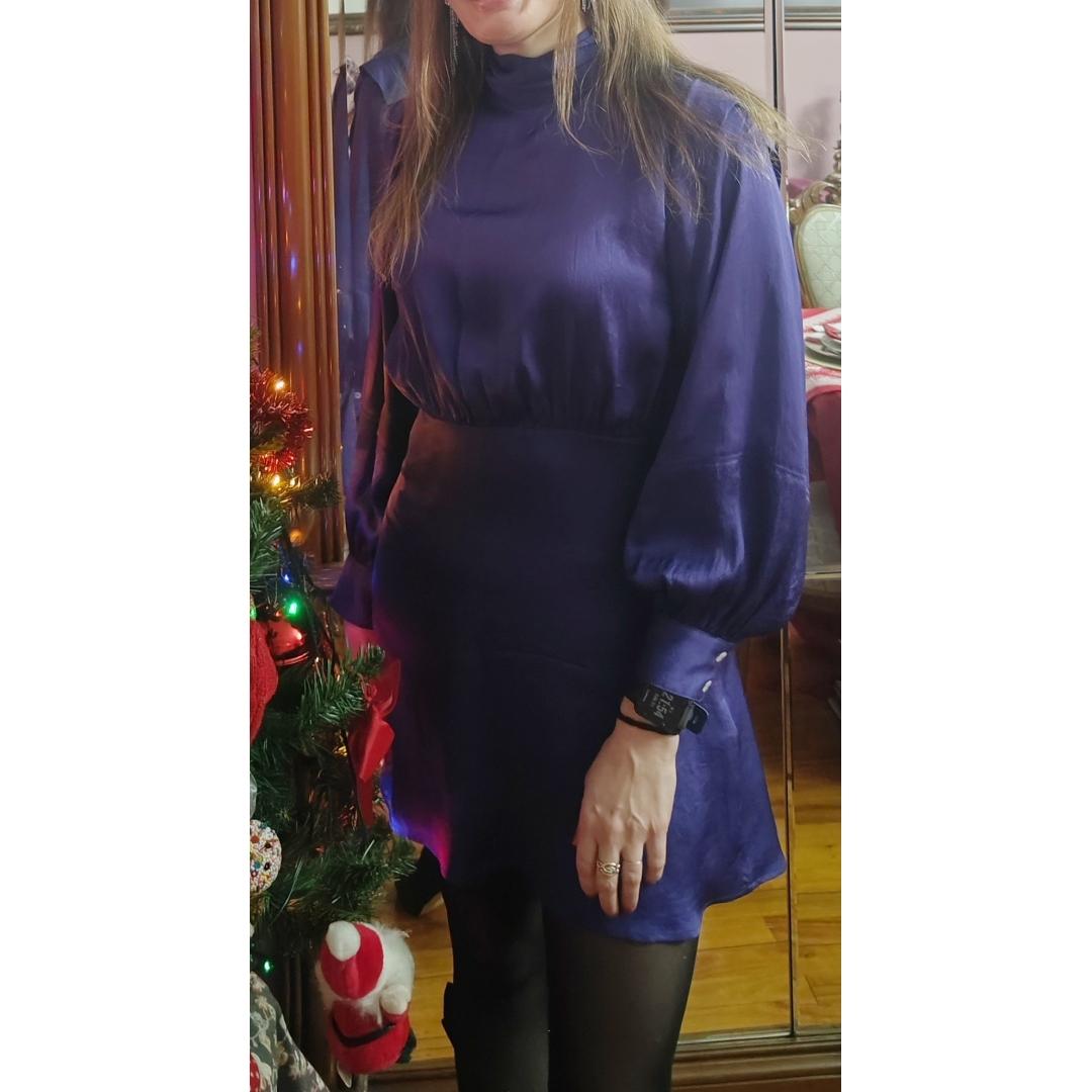 Vestido cocktail satén violeta American Vintage — foto 4 de 4