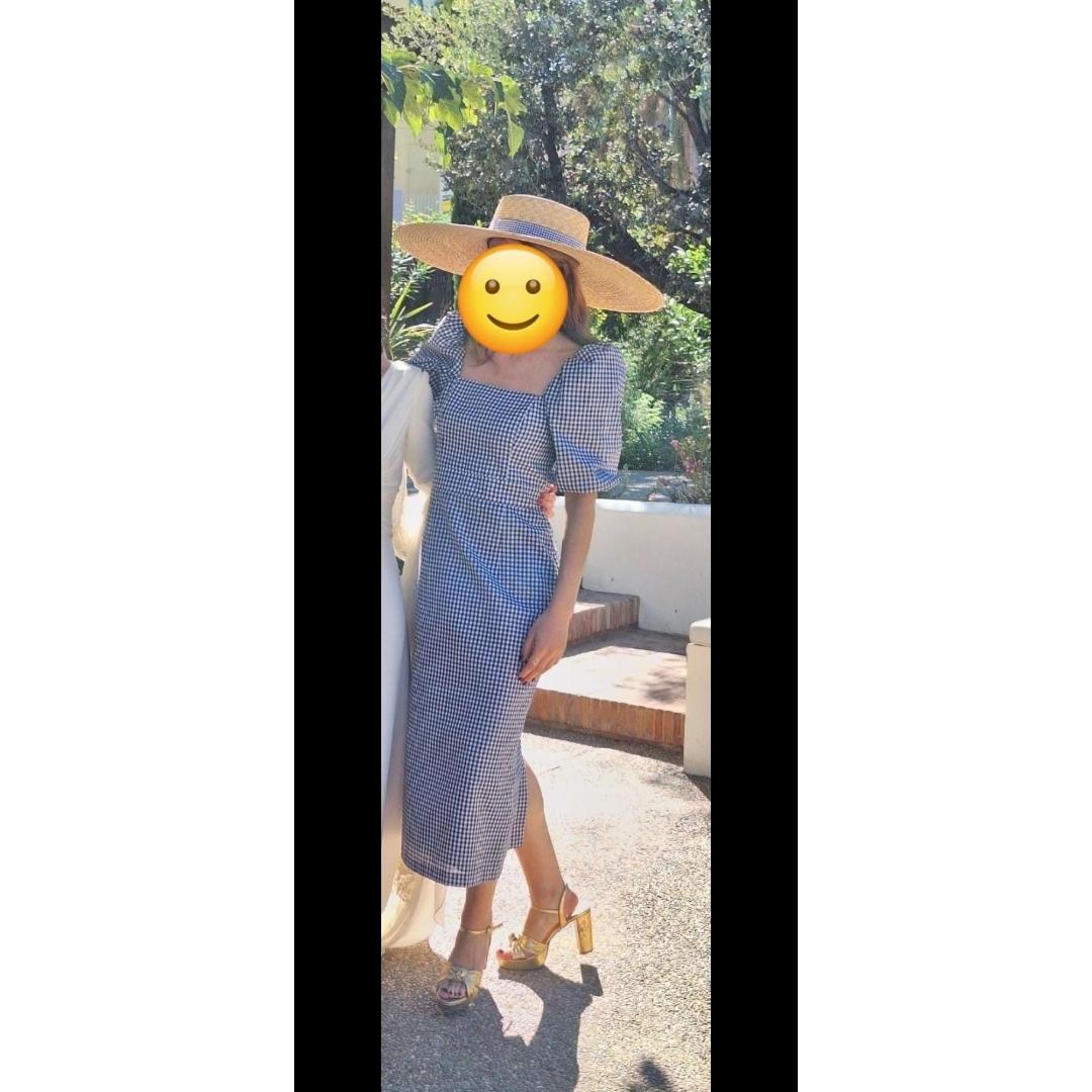 Vestido boda Vichy azul Blanca Martín — foto 4 de 4