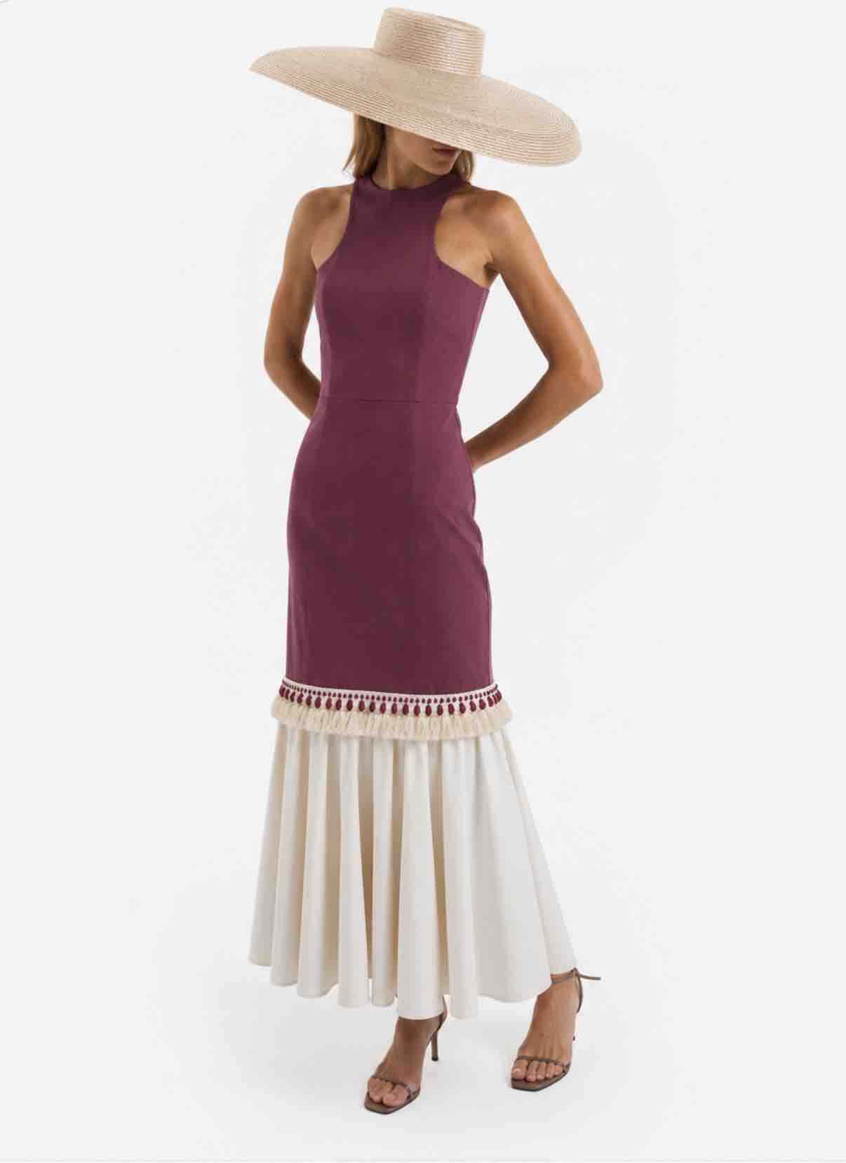 Vestido The IQ Collection granate flecos — foto 1 de 4