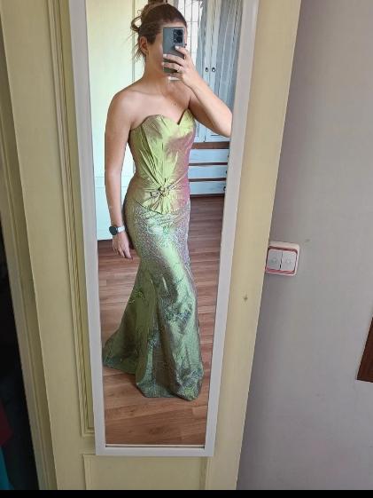 Conjunto corpiño y falda verde con reflejos morados ZENOBIA — foto 3 de 6