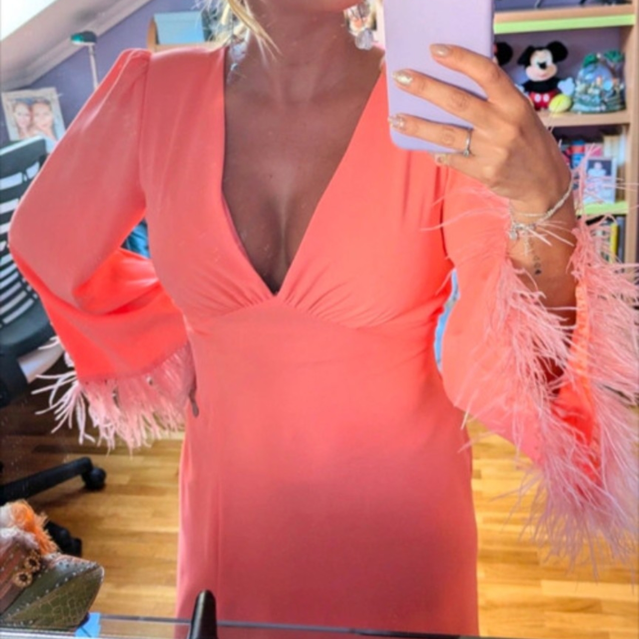 vestido lady pipa detalle plumas — foto 4 de 5