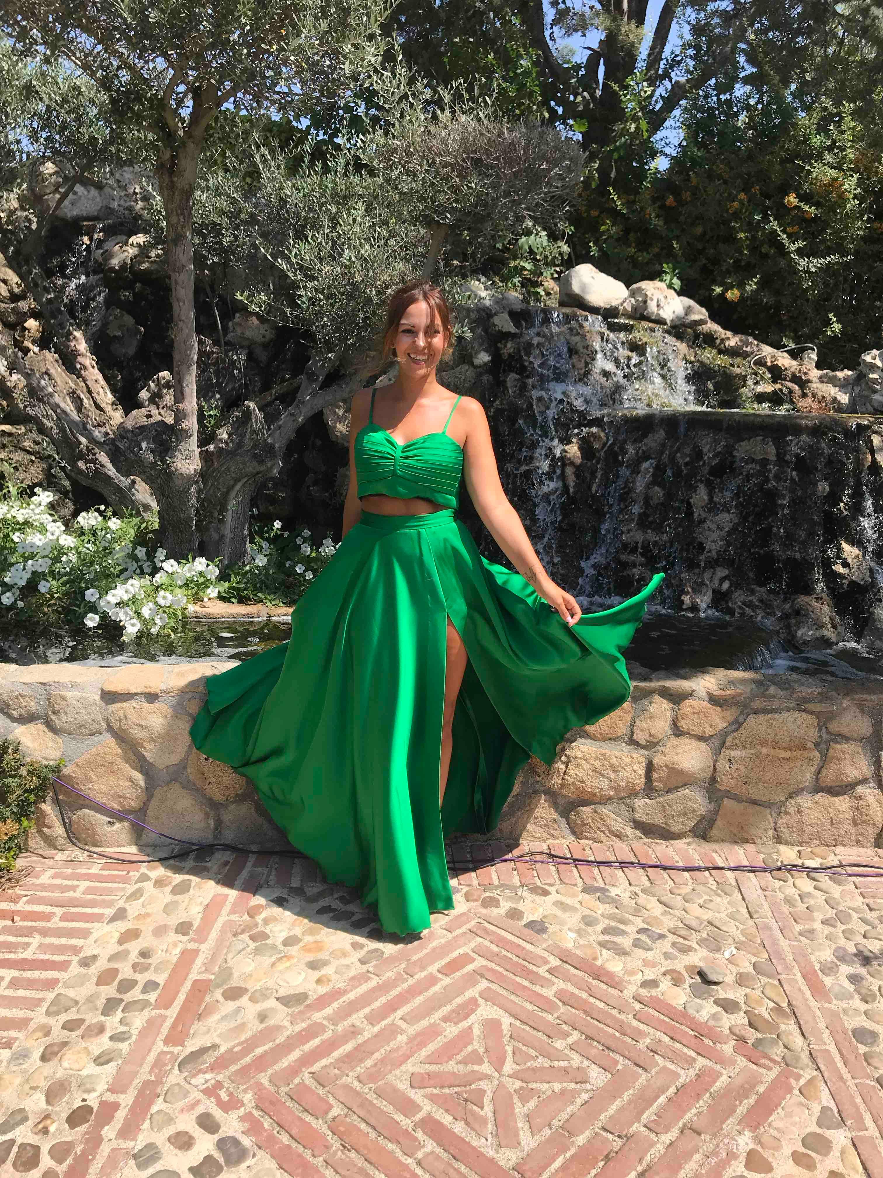 Vestido verde dos piezas — foto 3 de 3
