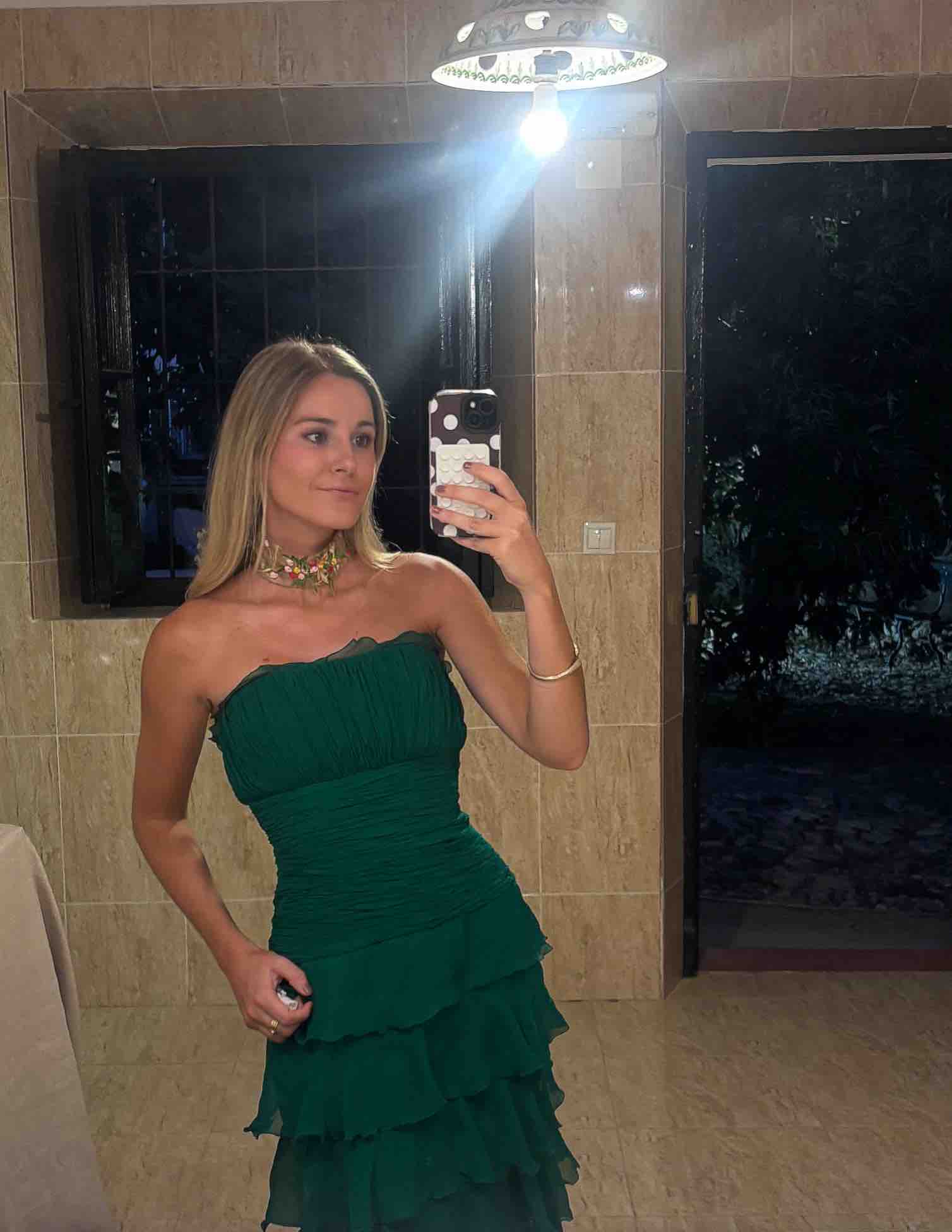 Vestido boda verde drapeado Angel palazuelos — foto 4 de 4