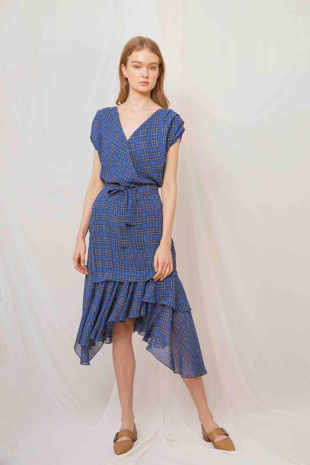 Vestido cuadros azul ANHET — foto 1 de 3