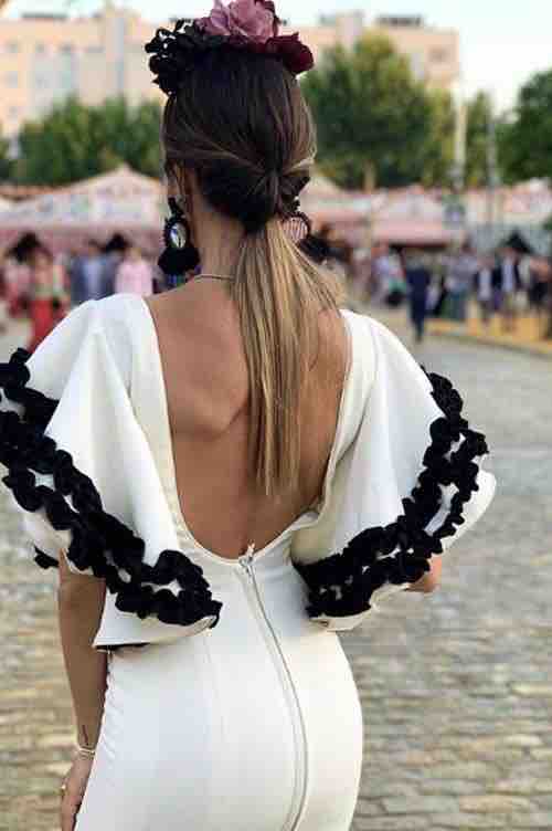 Vestido Flamenca Marta Blanco y Negro (Sibilina Flamenca) — foto 2 de 4