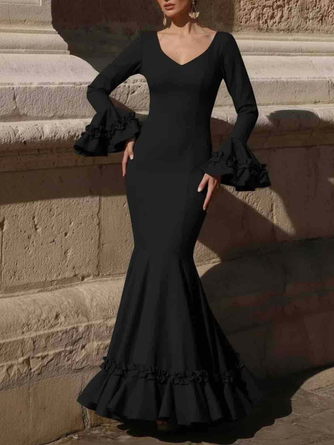 Vestido flamenca tulipán negro Sibilina Flamenca
