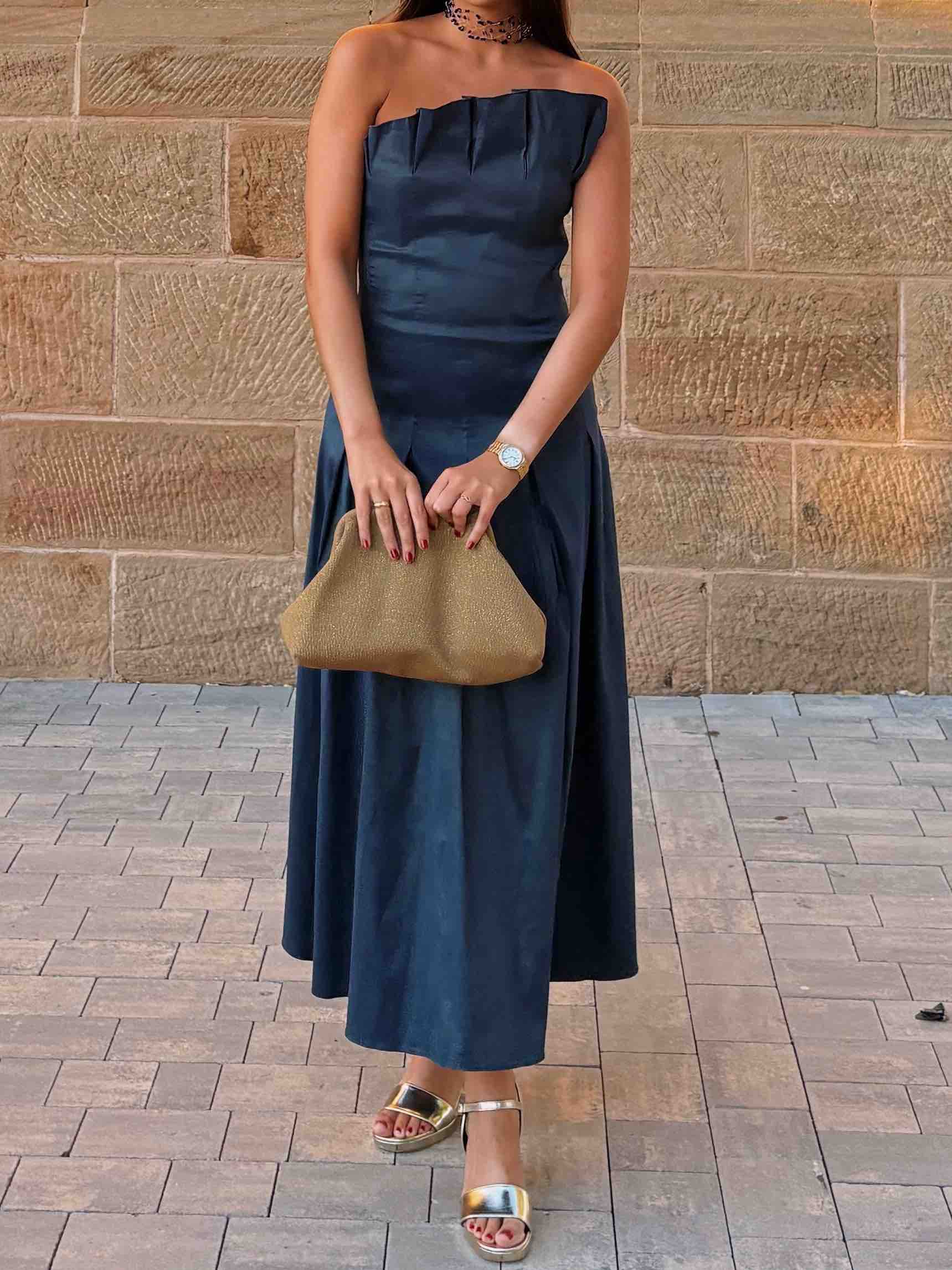Vestido Bimani Cordelia Azul Petróleo — foto 3 de 3