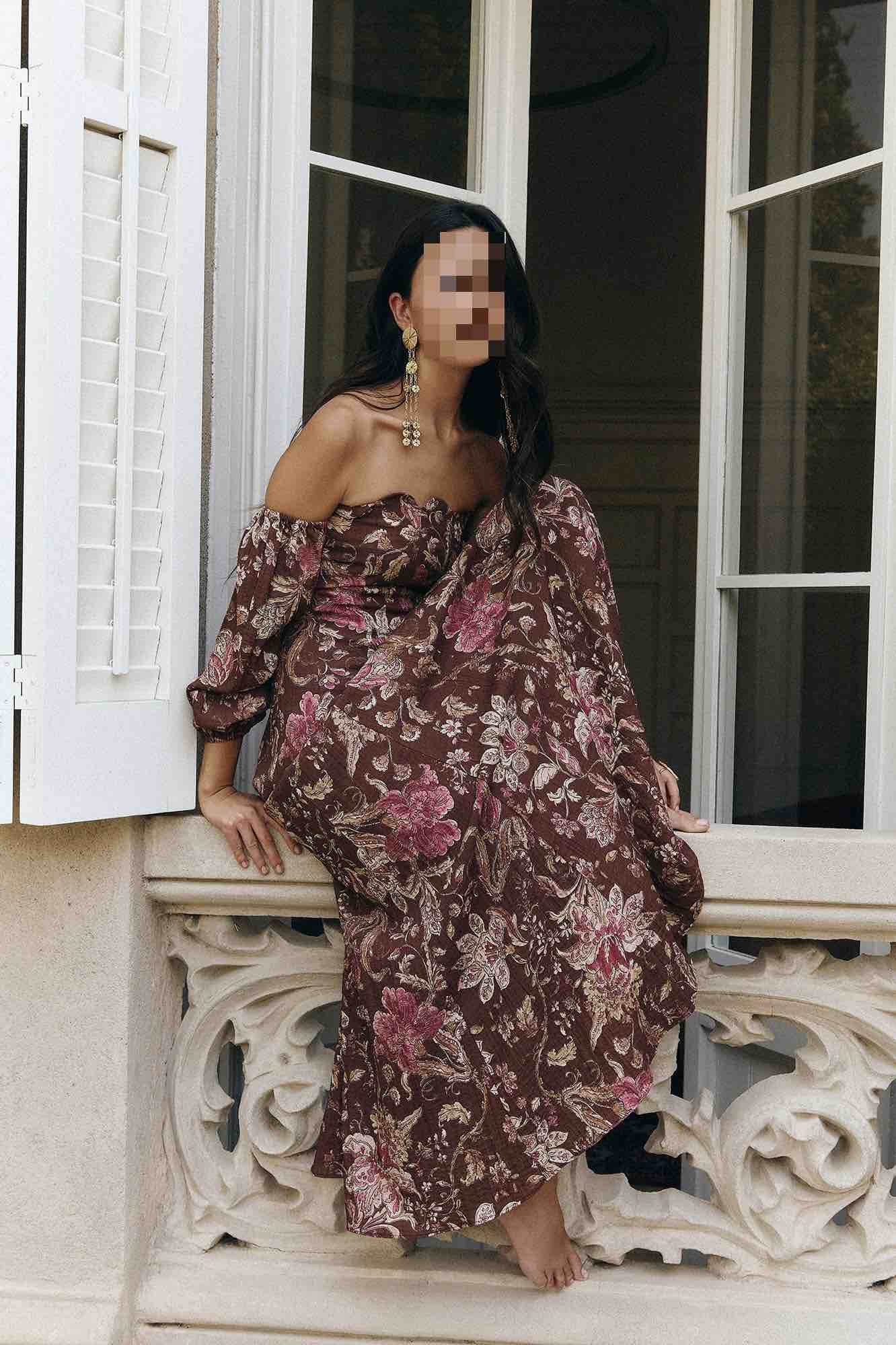 Vestido Baymo marrón, talla M, en alquiler — foto 3 de 4