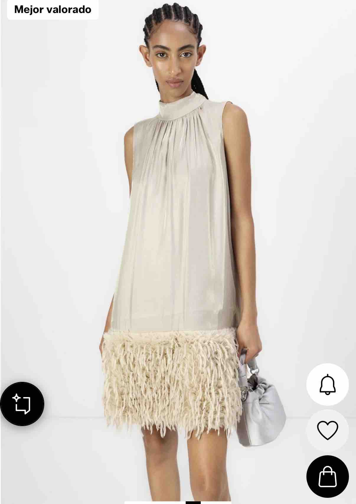 Vestido Bruuns Bazaar beige, talla L, en alquiler — foto 1 de 4