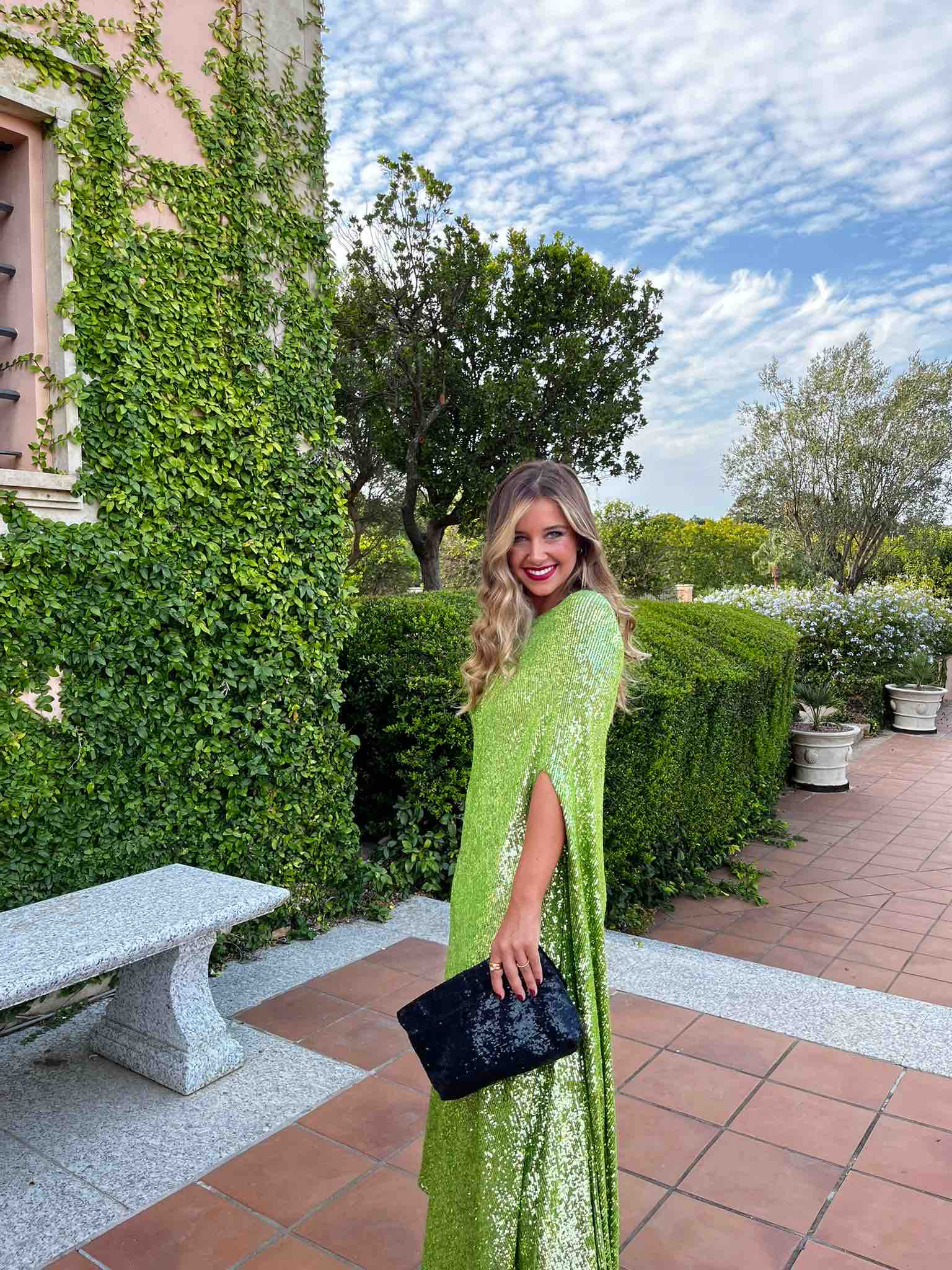 Vestido lentejuelas verde asimétrico Maria Roch — foto 5 de 5