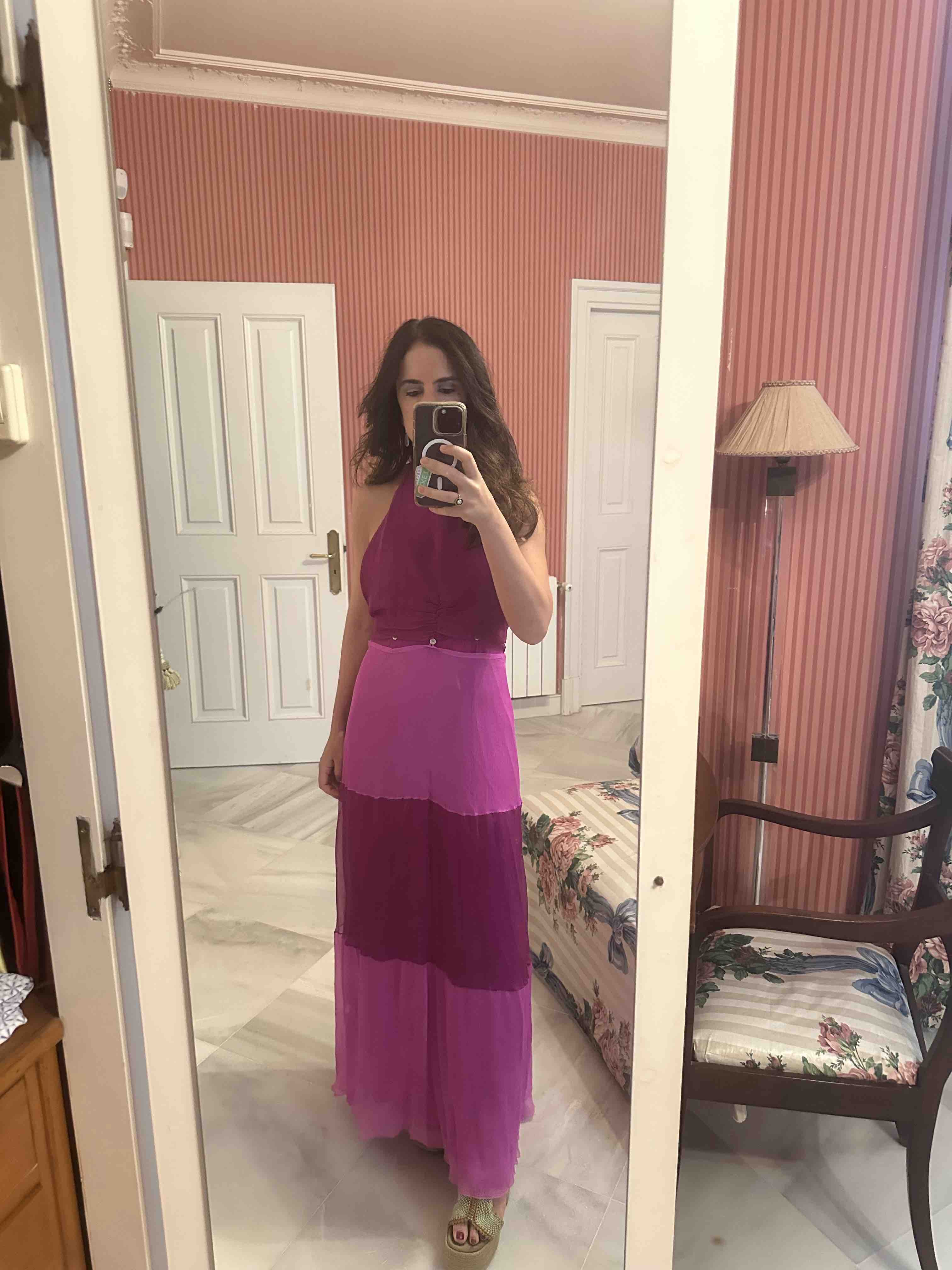 Vestido color magenta largo Blanca Astolfi — foto 2 de 2