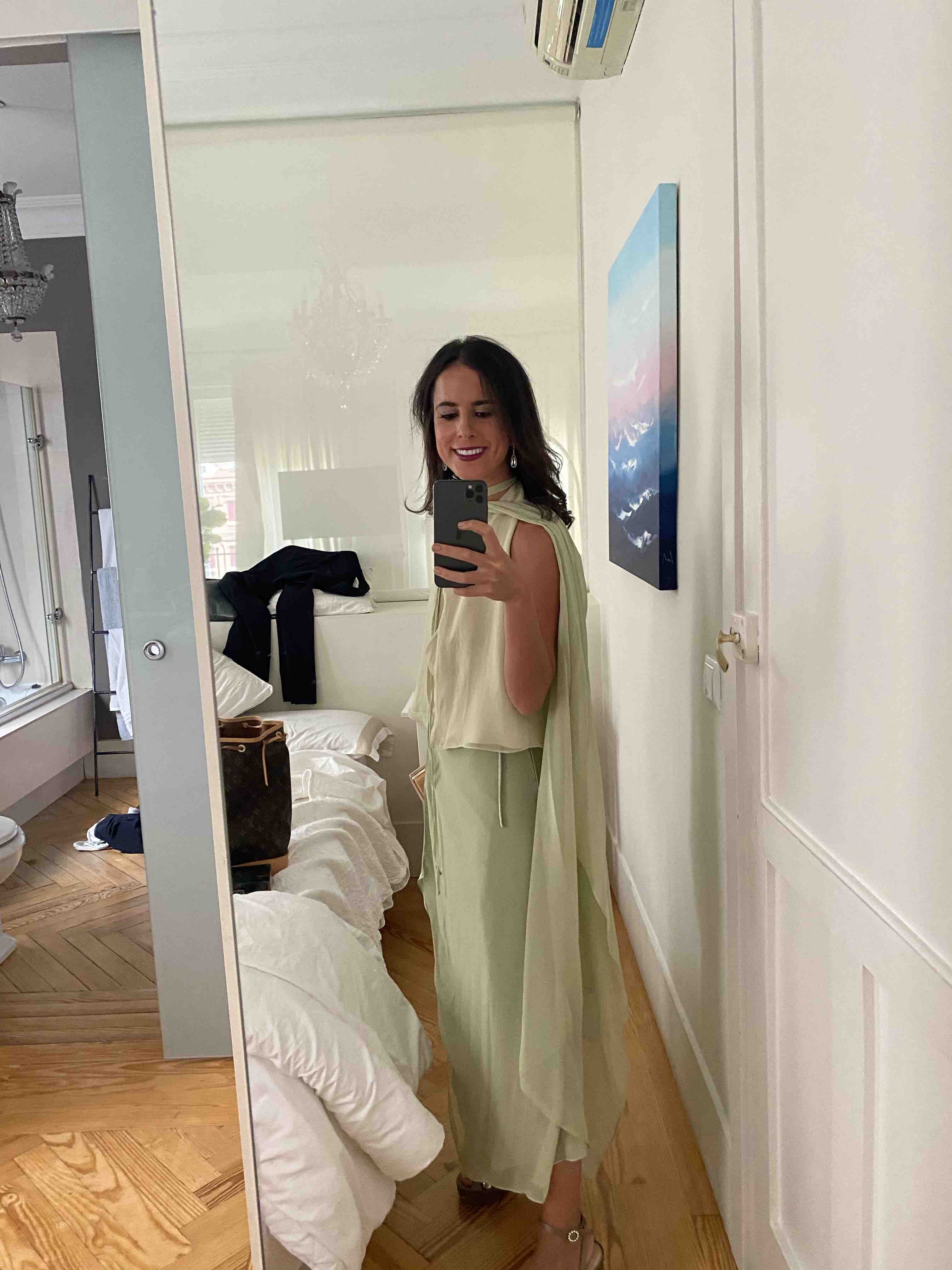 Conjunto verde de seda Blanca Astolfi — foto 3 de 3
