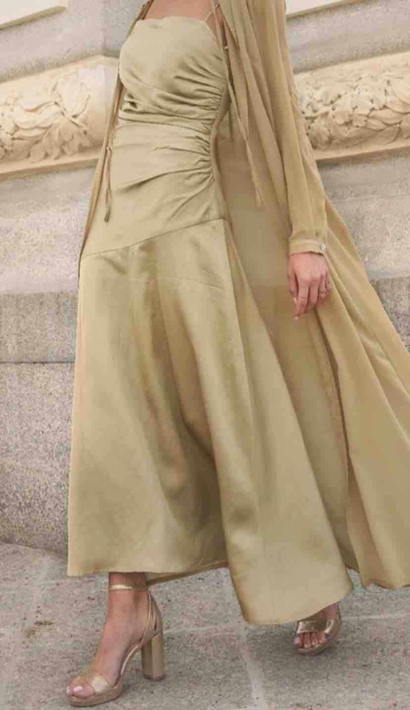 Vestido Chantilly dorado/ oliva An&Be — foto 2 de 6