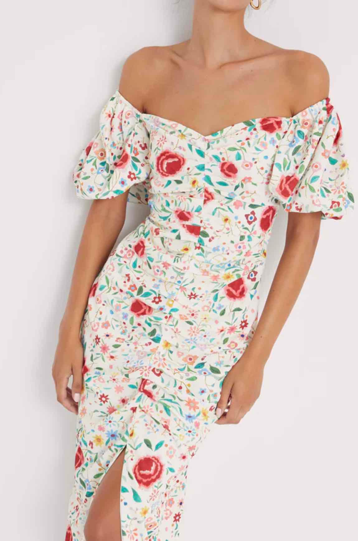 Vestido midi estampado flores “mantón” MIOH — foto 5 de 5
