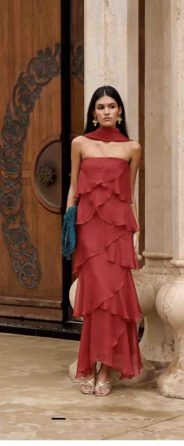 Vestido Miphai Terracota Capas — foto 1 de 4