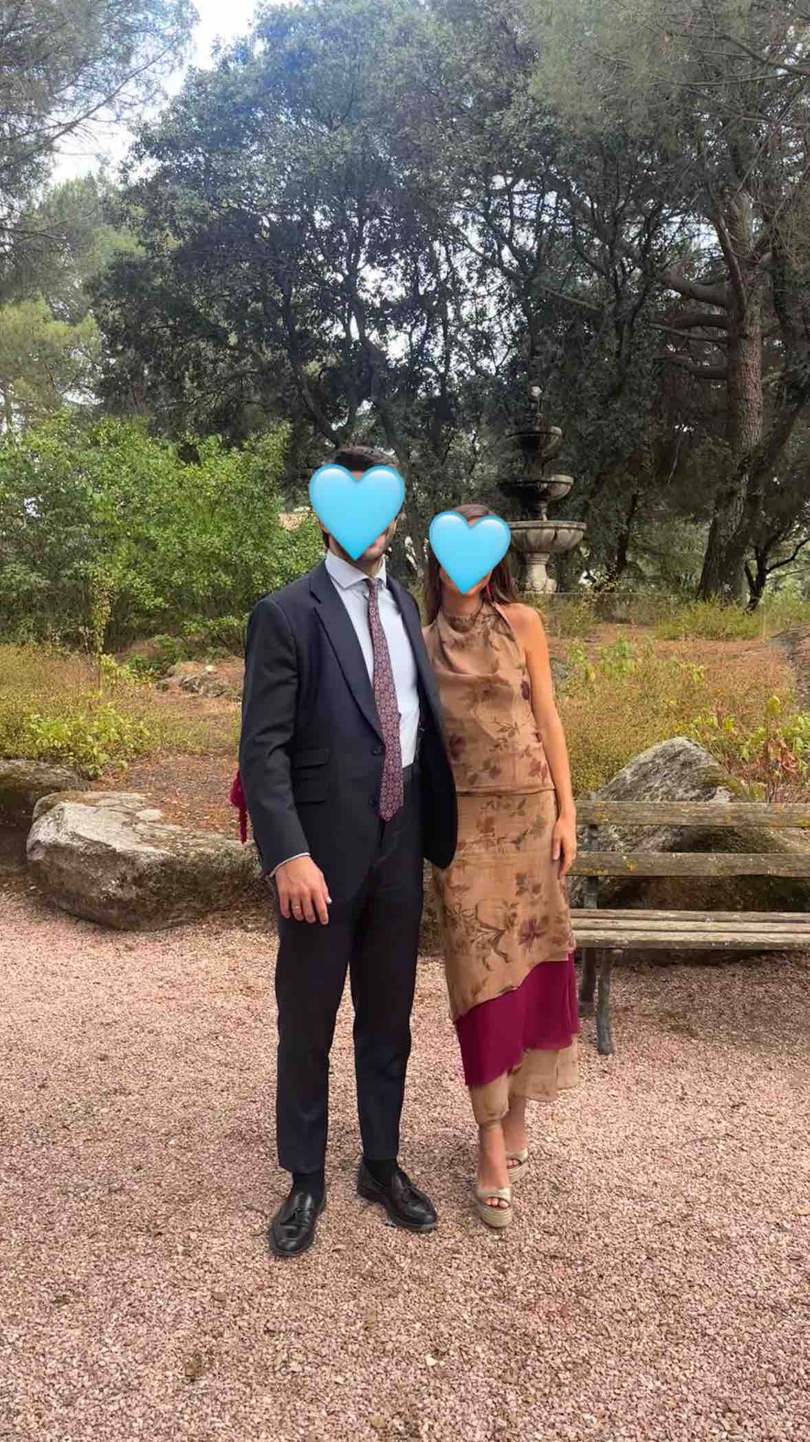 Vestido Dafonte Collection marrón y rosa, talla XS, en alquiler — foto 4 de 5