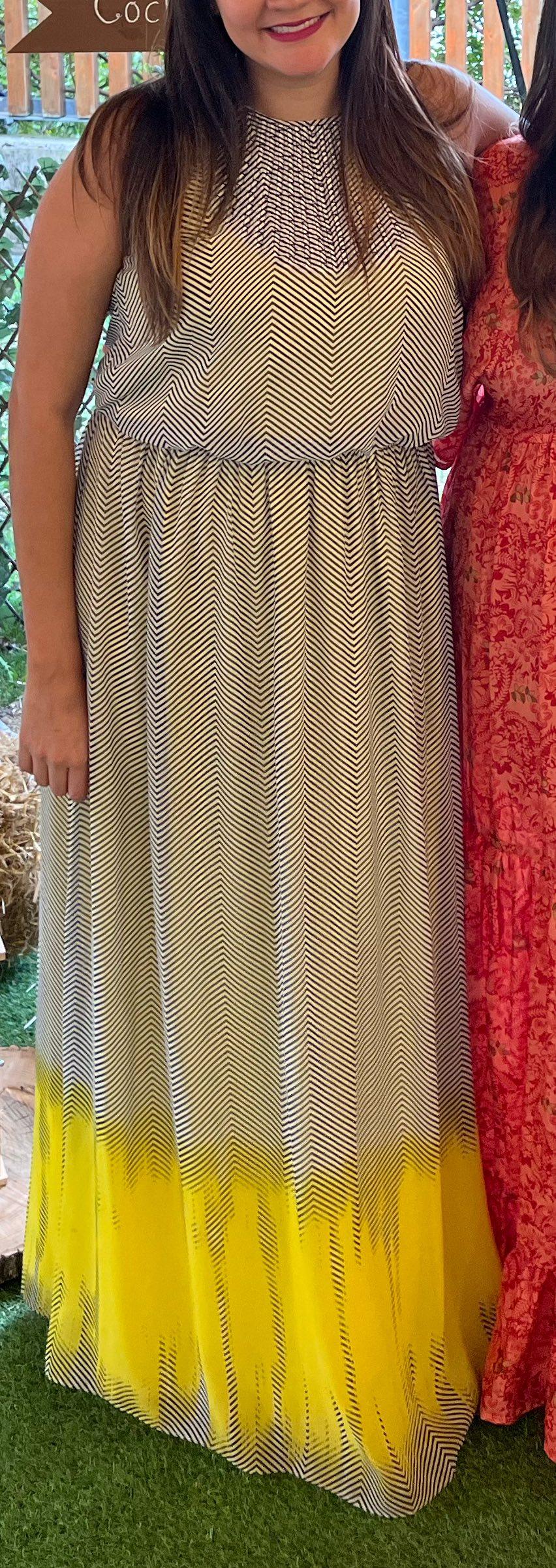 vestido largo rayas amarillo Vince Camuto — foto 1 de 2