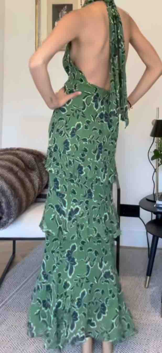 Vestido midi verde cuello halter Baymo — foto 3 de 3