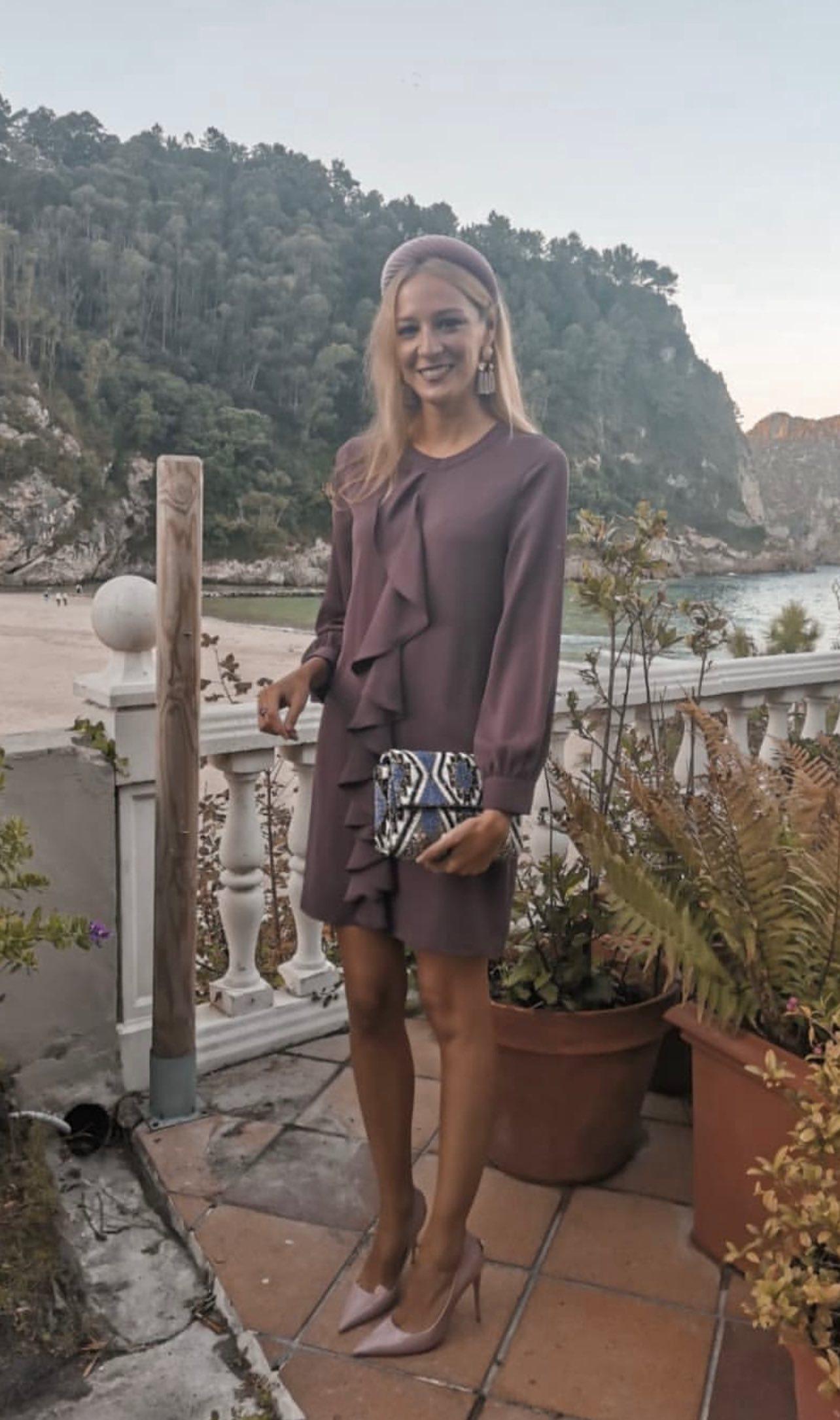 vestido manga larga morado Anonyme