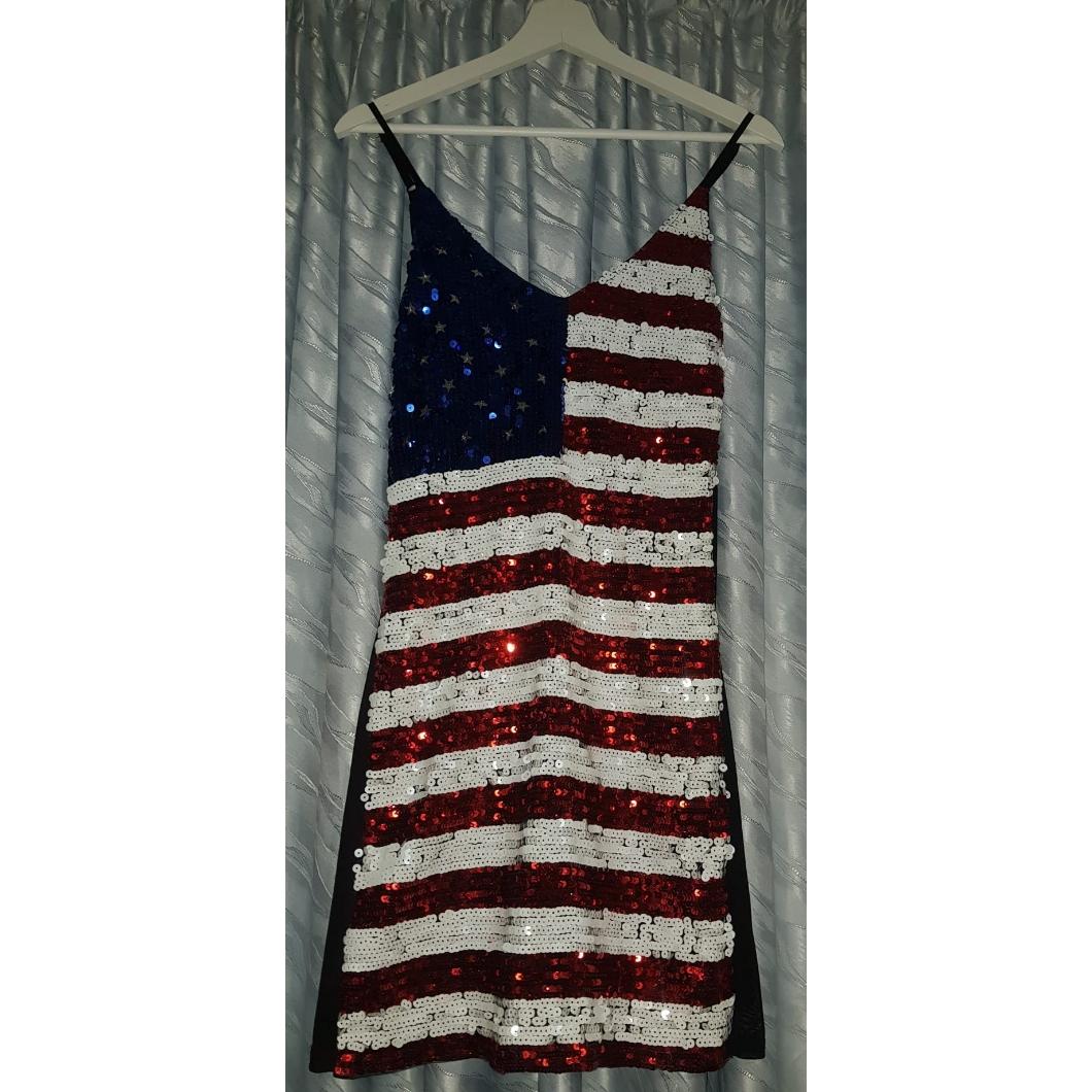 Vestido Fiesta Bandera de Estados Unidos.Diseñador Roberto Piazza .No hay 2 vestido iguales. — foto 1 de 5