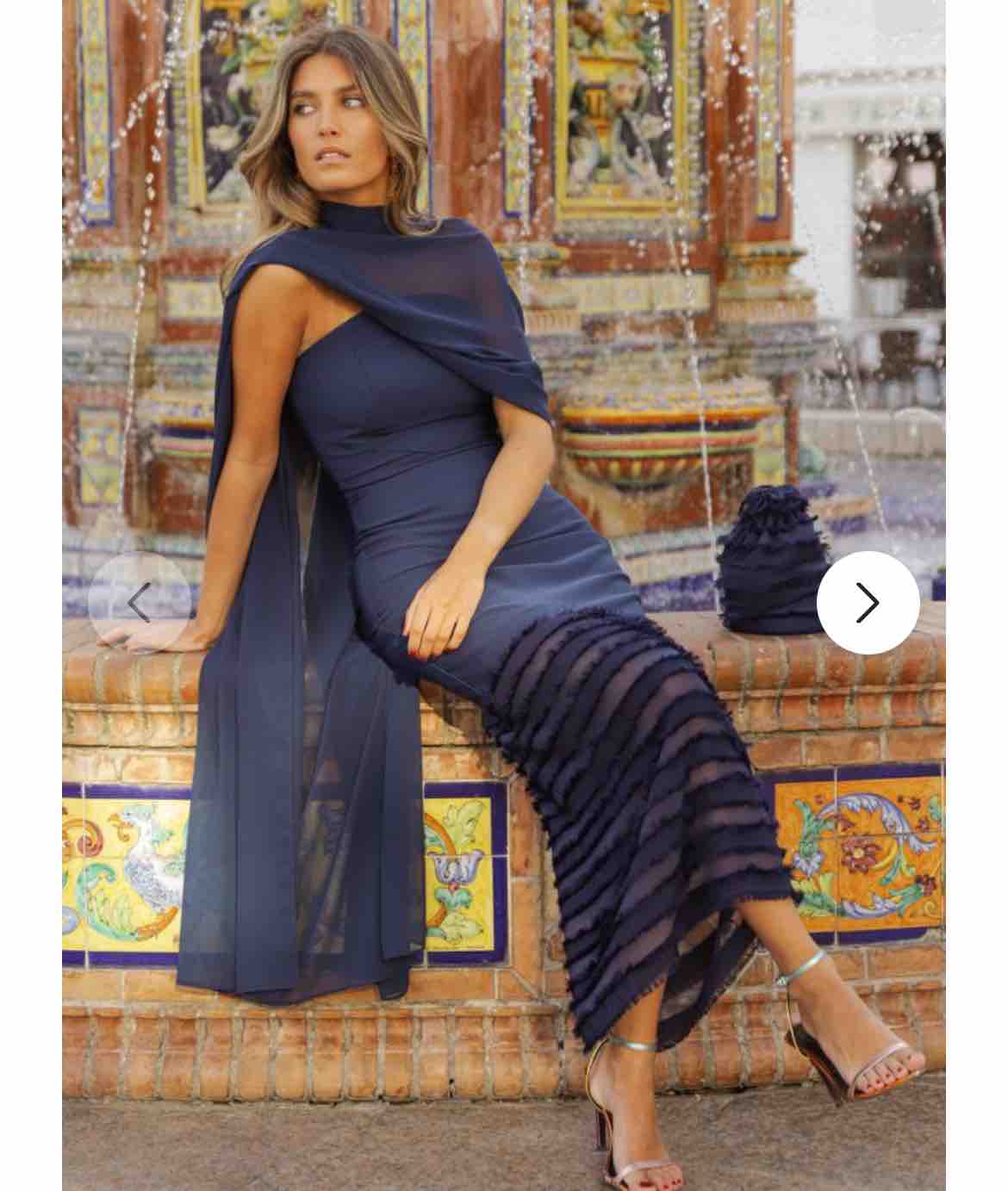 Vestido palabra de honor azul marino Cardié — foto 3 de 4