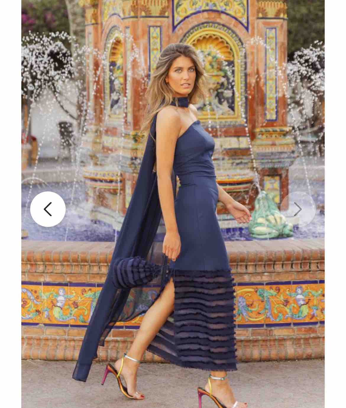 Vestido palabra de honor azul marino Cardié — foto 4 de 4