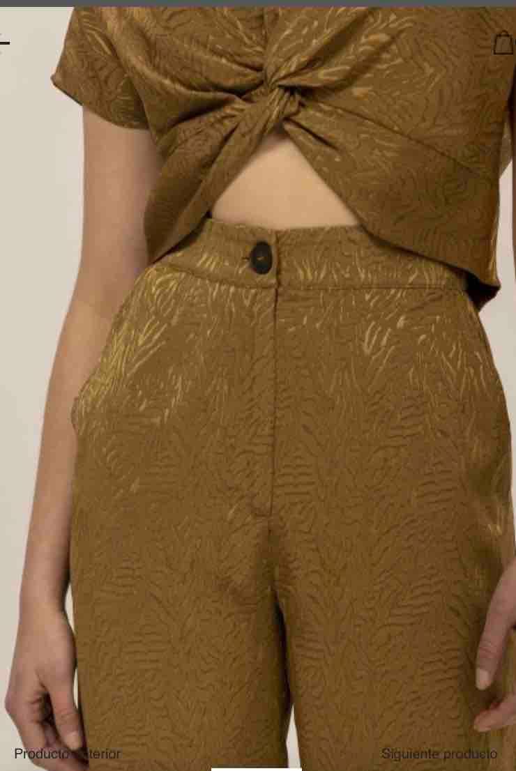 Conjunto Top i pantalón dorado System Action — foto 3 de 3