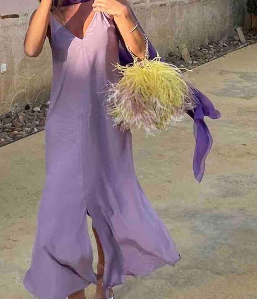 Vestido malva Blanca Astolfi