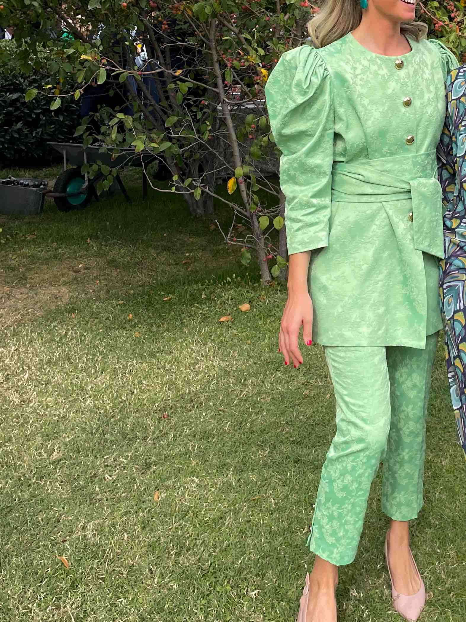 Traje de chaqueta verde Coosy