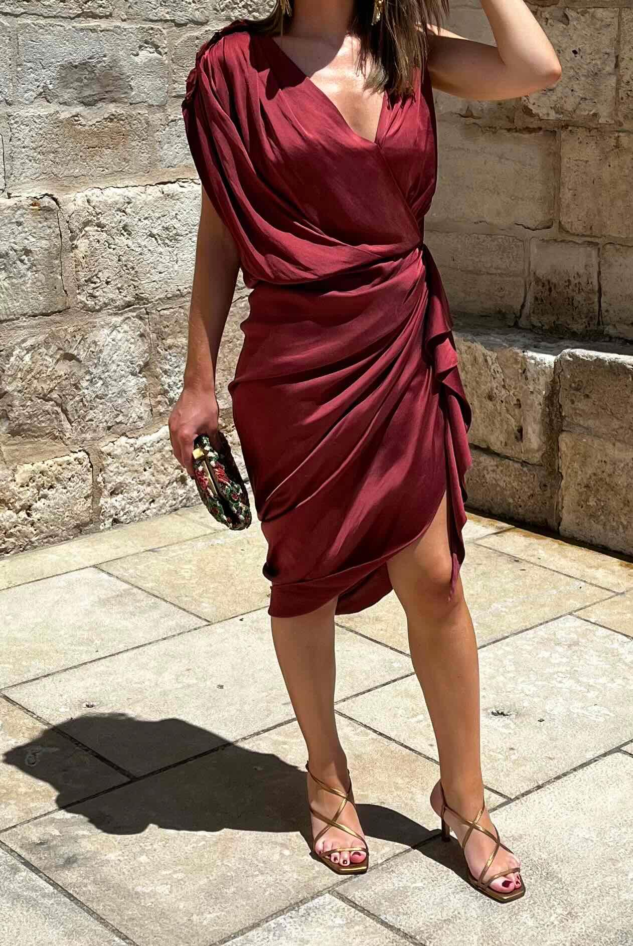 Vestido granate Colour Nude