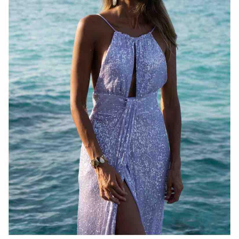 Vestido brillantes morado Hazel Portugal — foto 3 de 3
