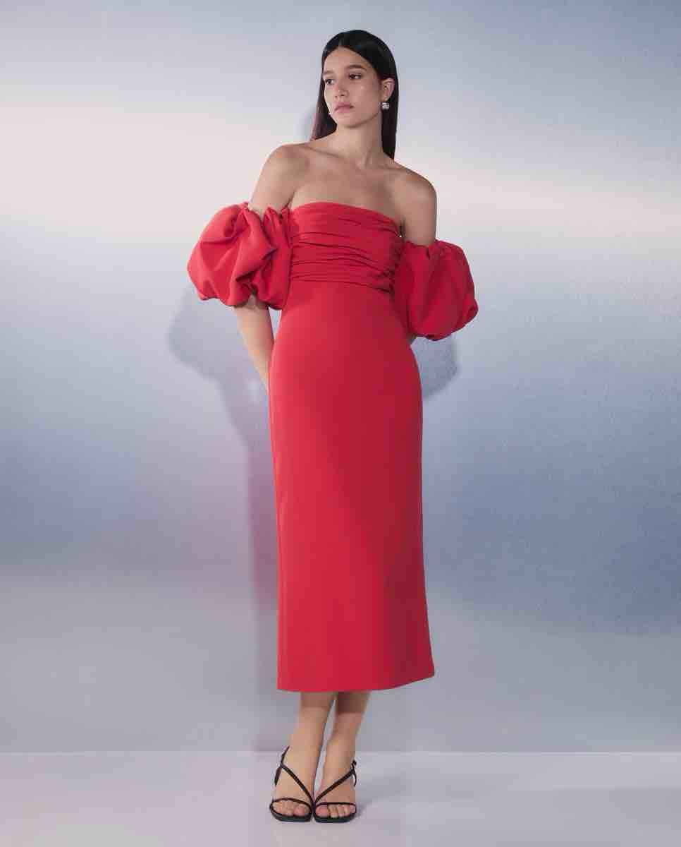 Vestido de invitada mangas abullonadas Tintoretto