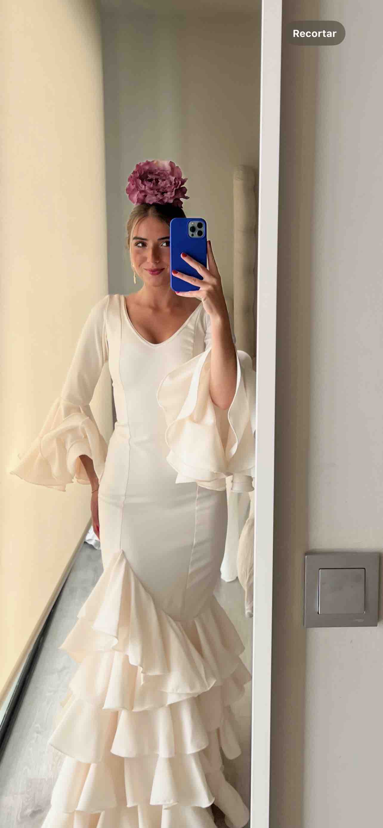 Vestido flamenca blanco crudo — foto 2 de 5