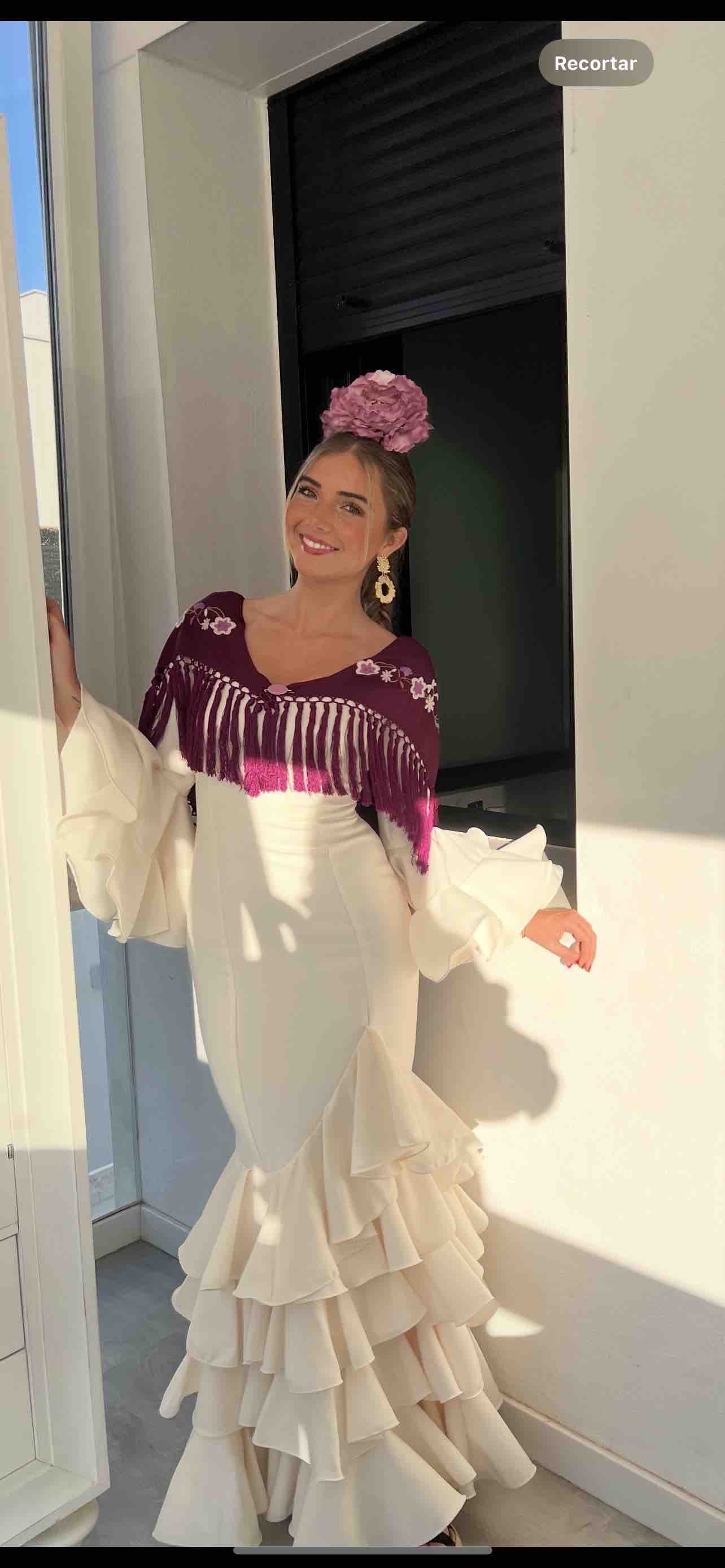 Vestido flamenca blanco crudo — foto 3 de 5