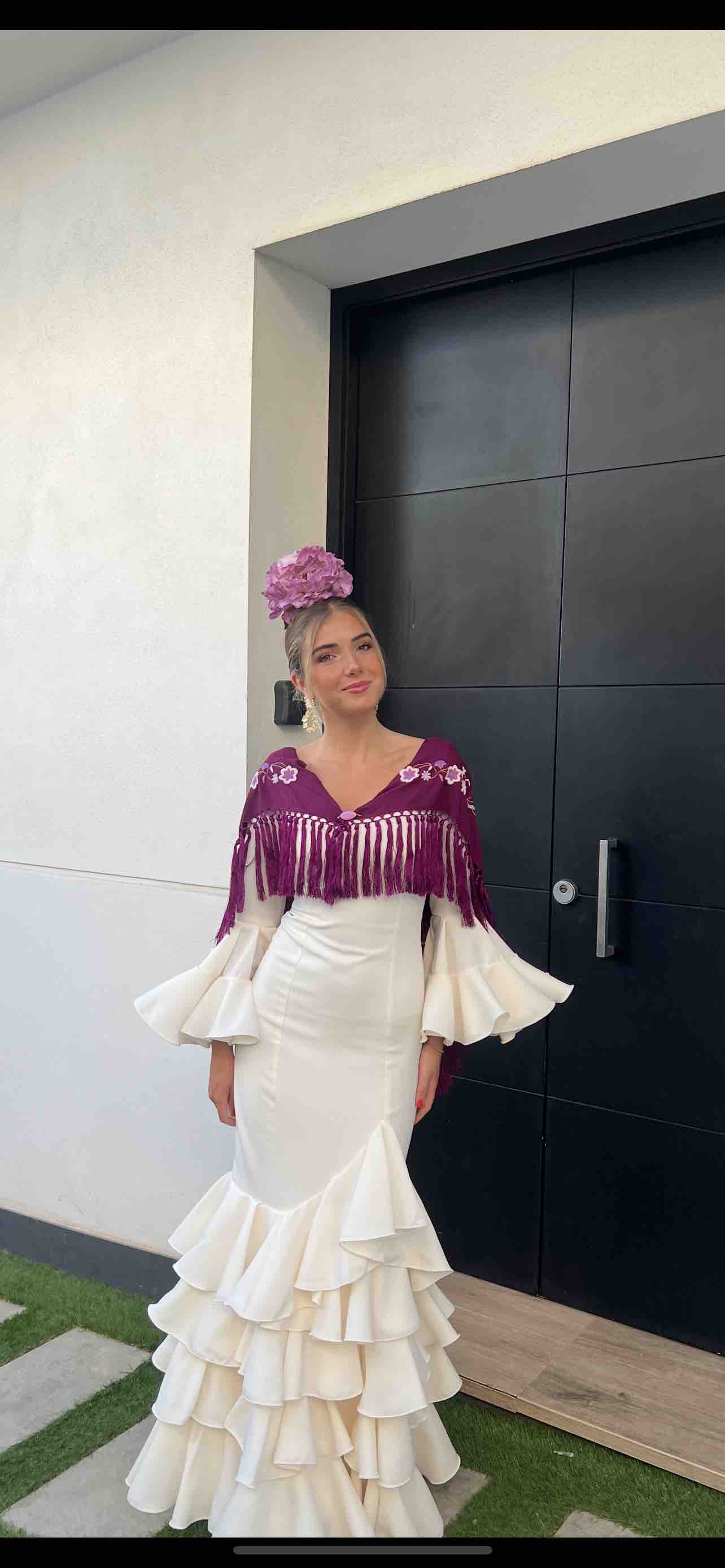 Vestido flamenca blanco crudo — foto 4 de 5