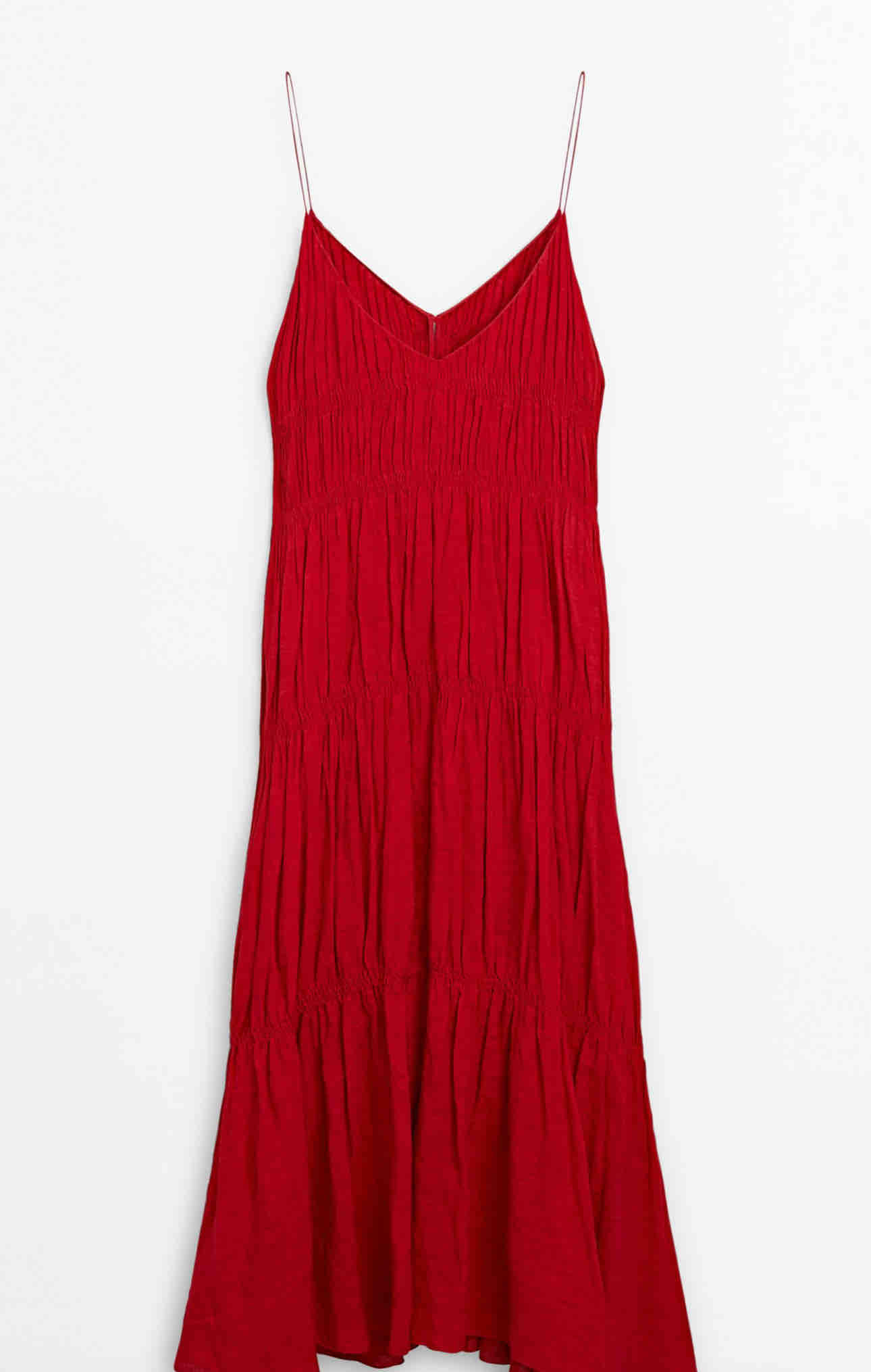 Vestido rojo fruncido Massimo Dutti talla M — foto 5 de 5