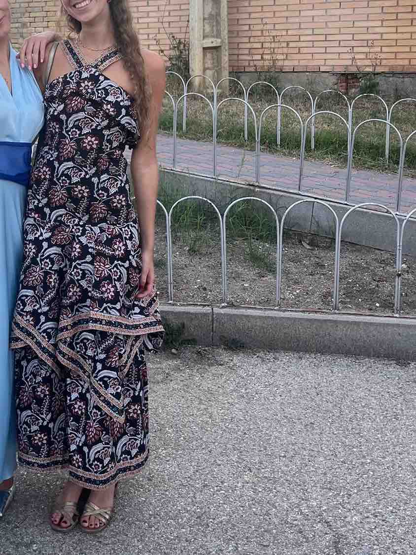 Vestido largo volantes Philippa 1970 — foto 1 de 2