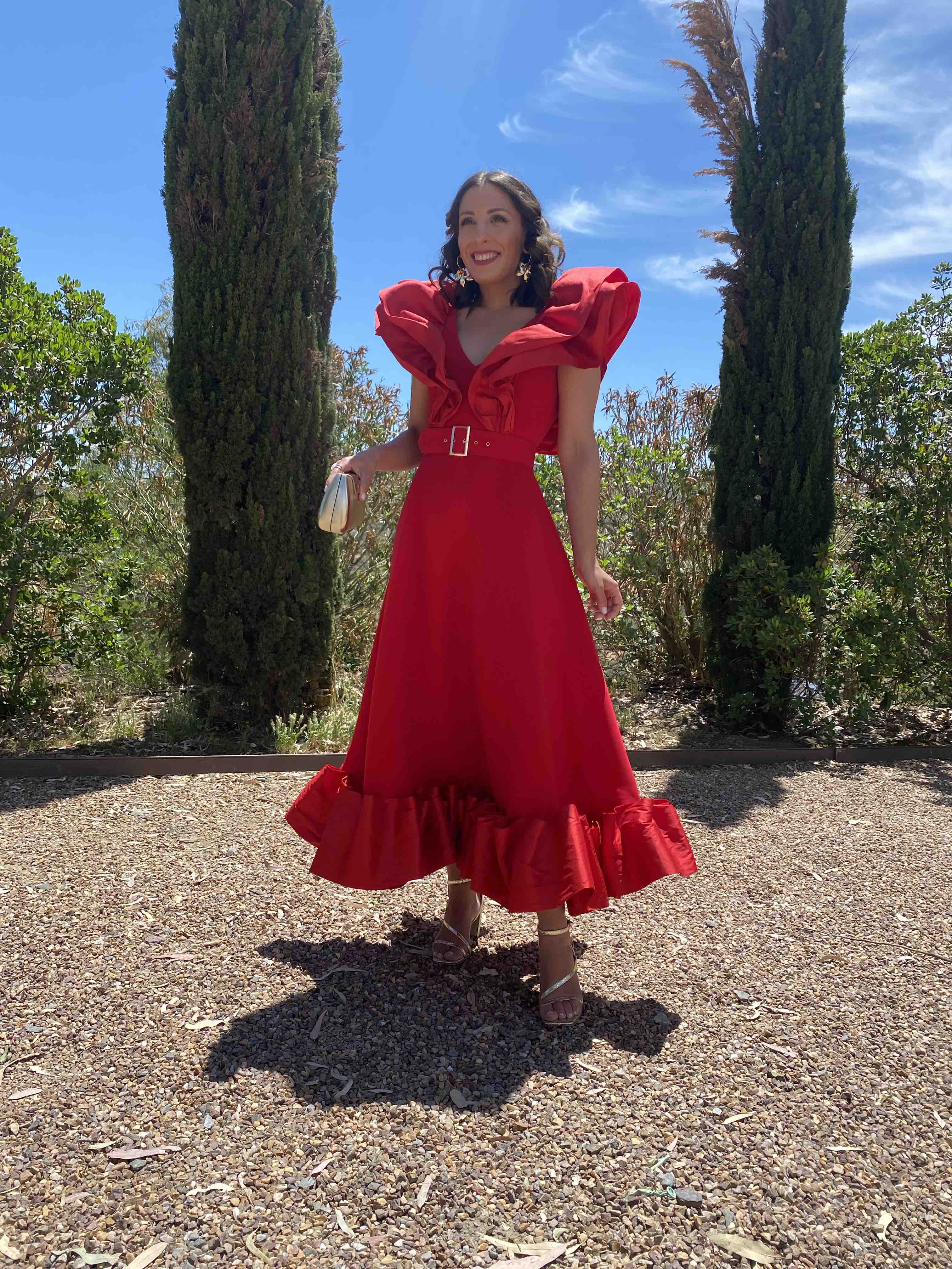 Vestido midi rojo Rocio Osorno — foto 1 de 4