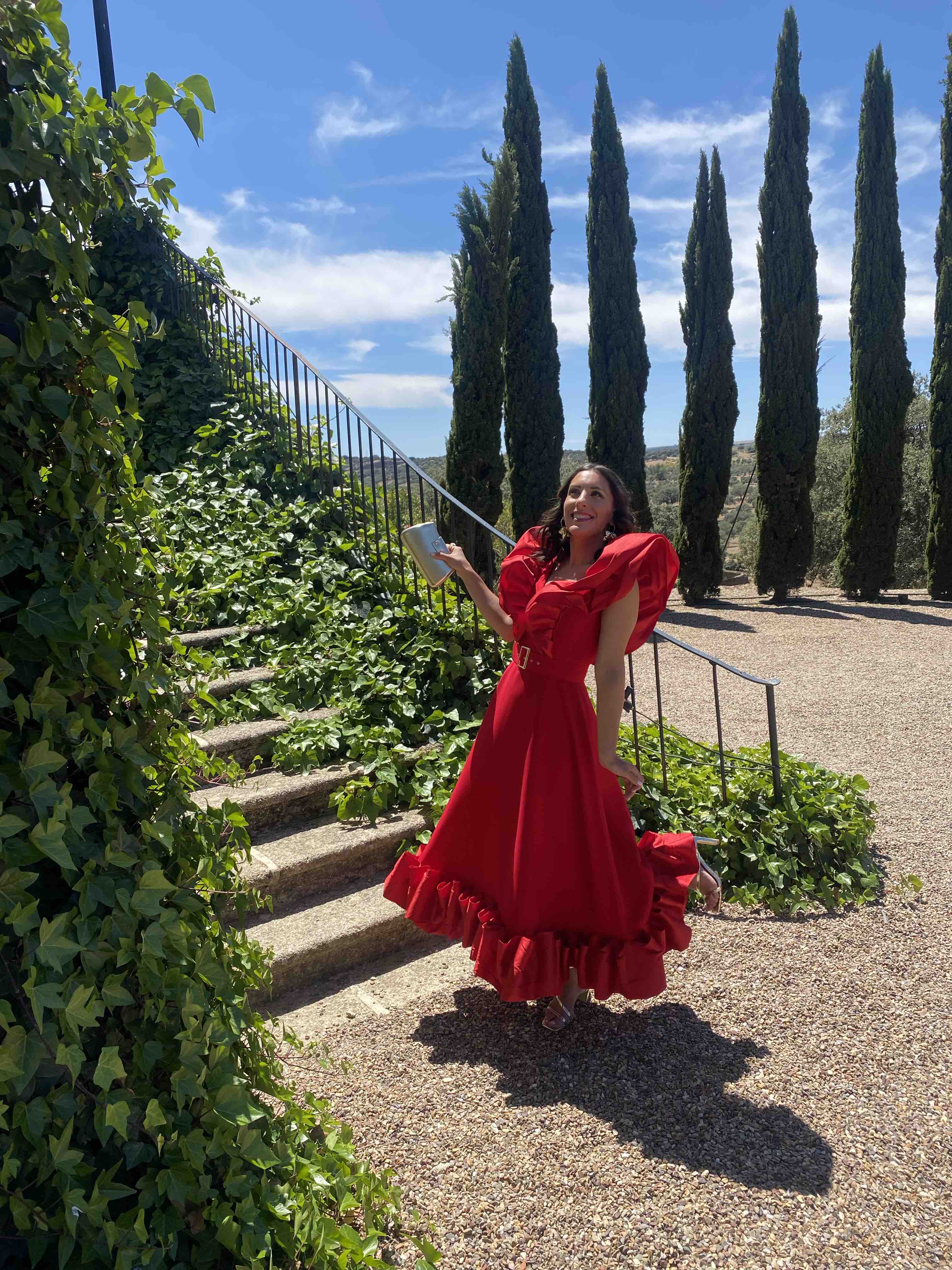 Vestido midi rojo Rocio Osorno — foto 3 de 4