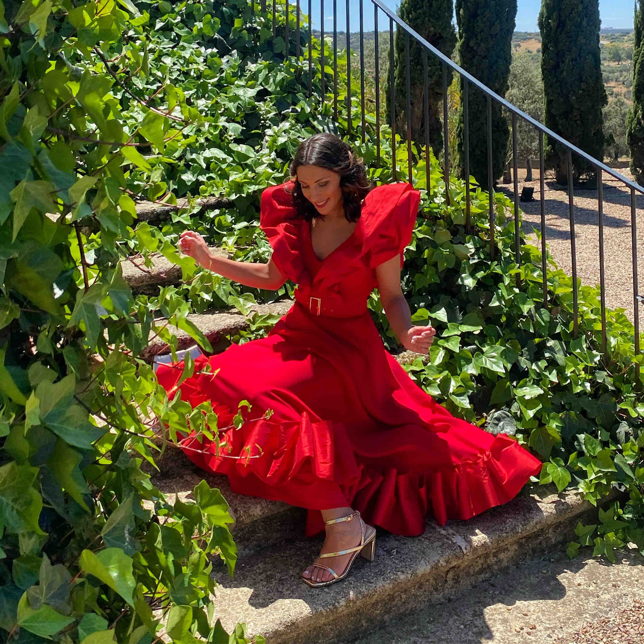 Vestido midi rojo Rocio Osorno — foto 4 de 4